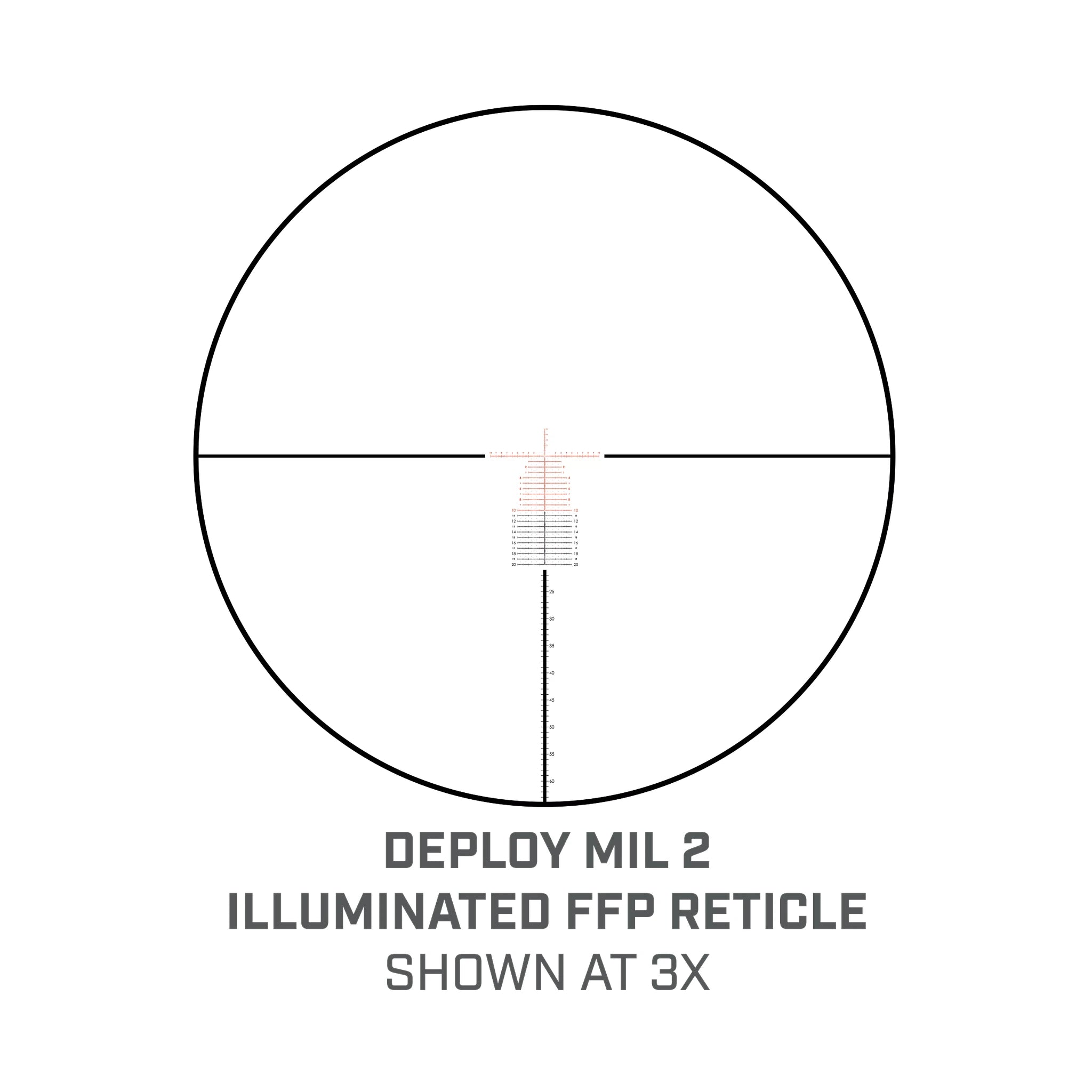 Bushnell Match Pro ED 3–18×50 – Beleuchtetes Deploy-MIL-2-Absehen bei 3-facher Vergrößerung
