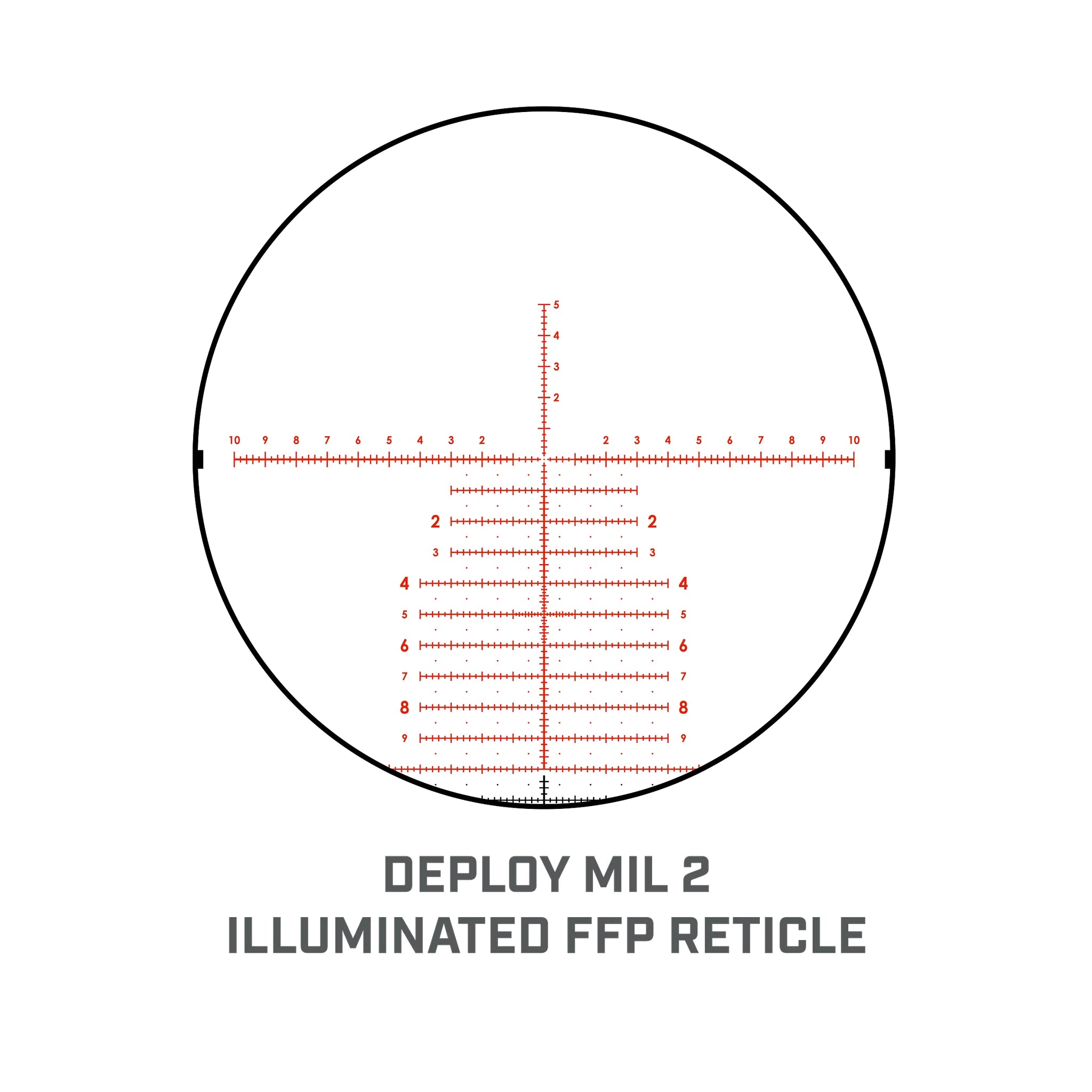 Bushnell Match Pro ED 3–18×50 – Detailansicht des beleuchteten Deploy-MIL-2-Absehens