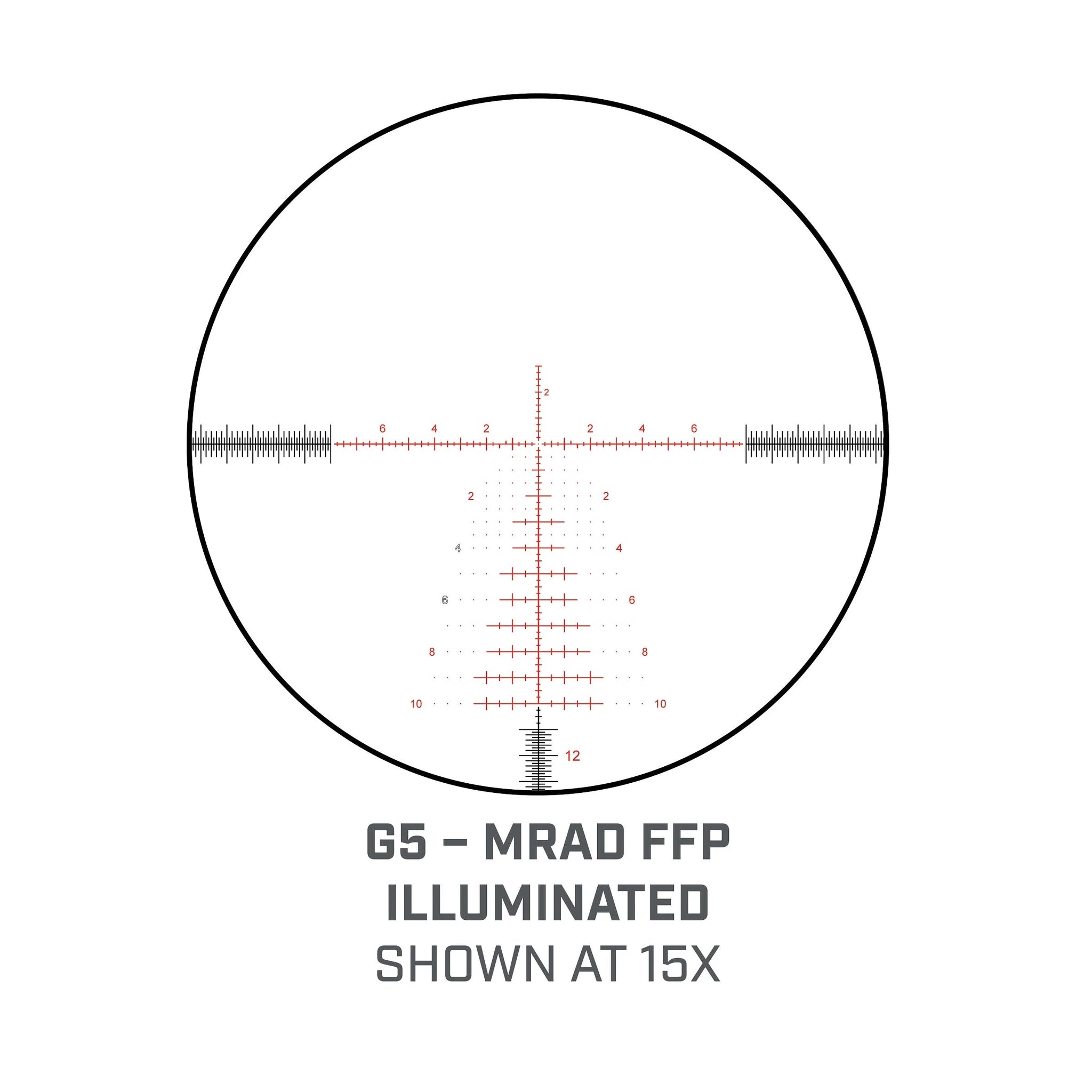 Bushnell Match Pro ED 3–18×50 – Beleuchtetes G5-MRAD-Absehen bei 15-facher Vergrößerung