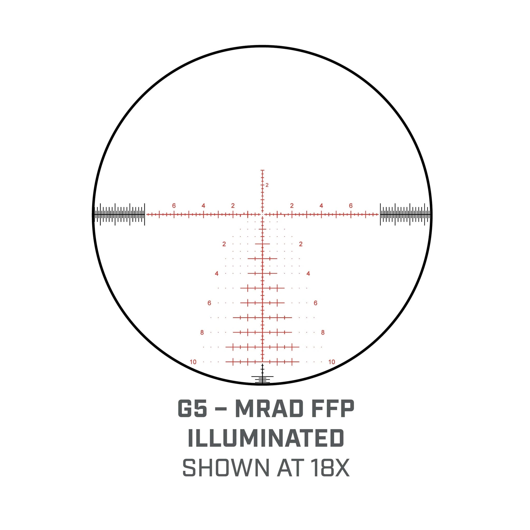 Bushnell Match Pro ED 3–18×50 – Beleuchtetes G5-MRAD-Absehen bei 18-facher Vergrößerung