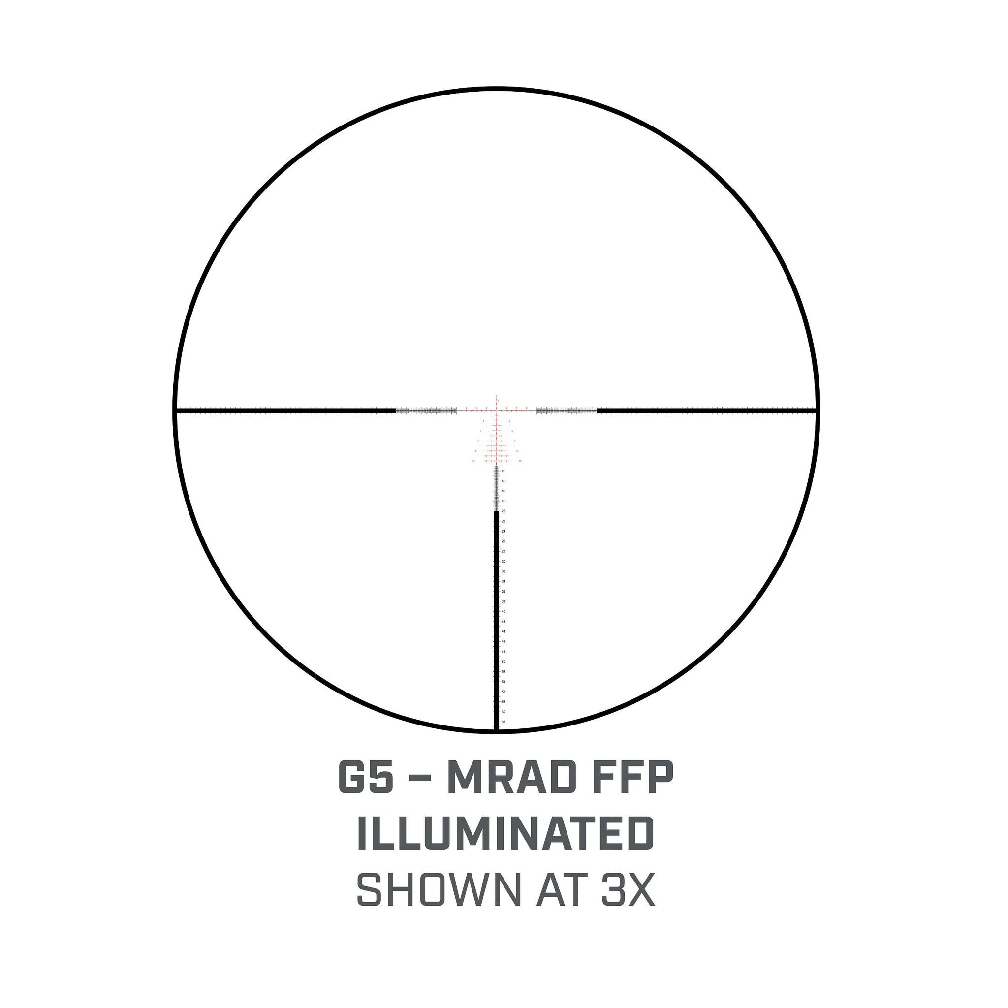 Bushnell Match Pro ED 3–18×50 – Beleuchtetes G5-MRAD-Absehen bei 3-facher Vergrößerung