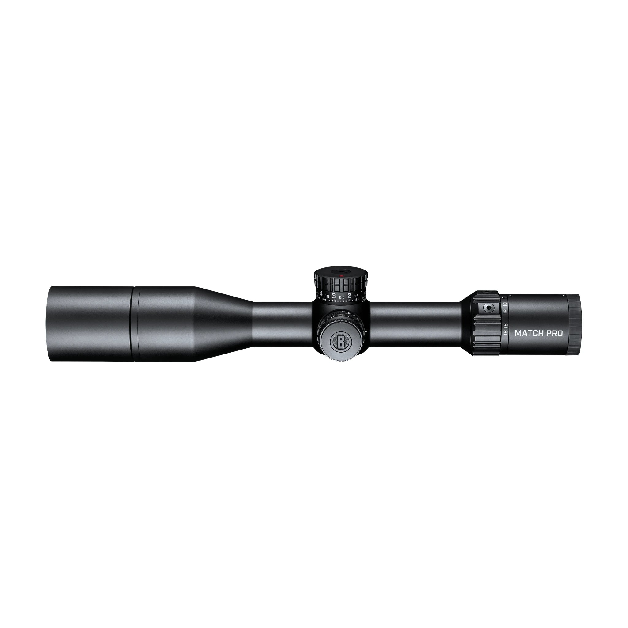 Bushnell Match Pro ED 3–18×50 – Linke Seitenansicht mit Sonnenblende