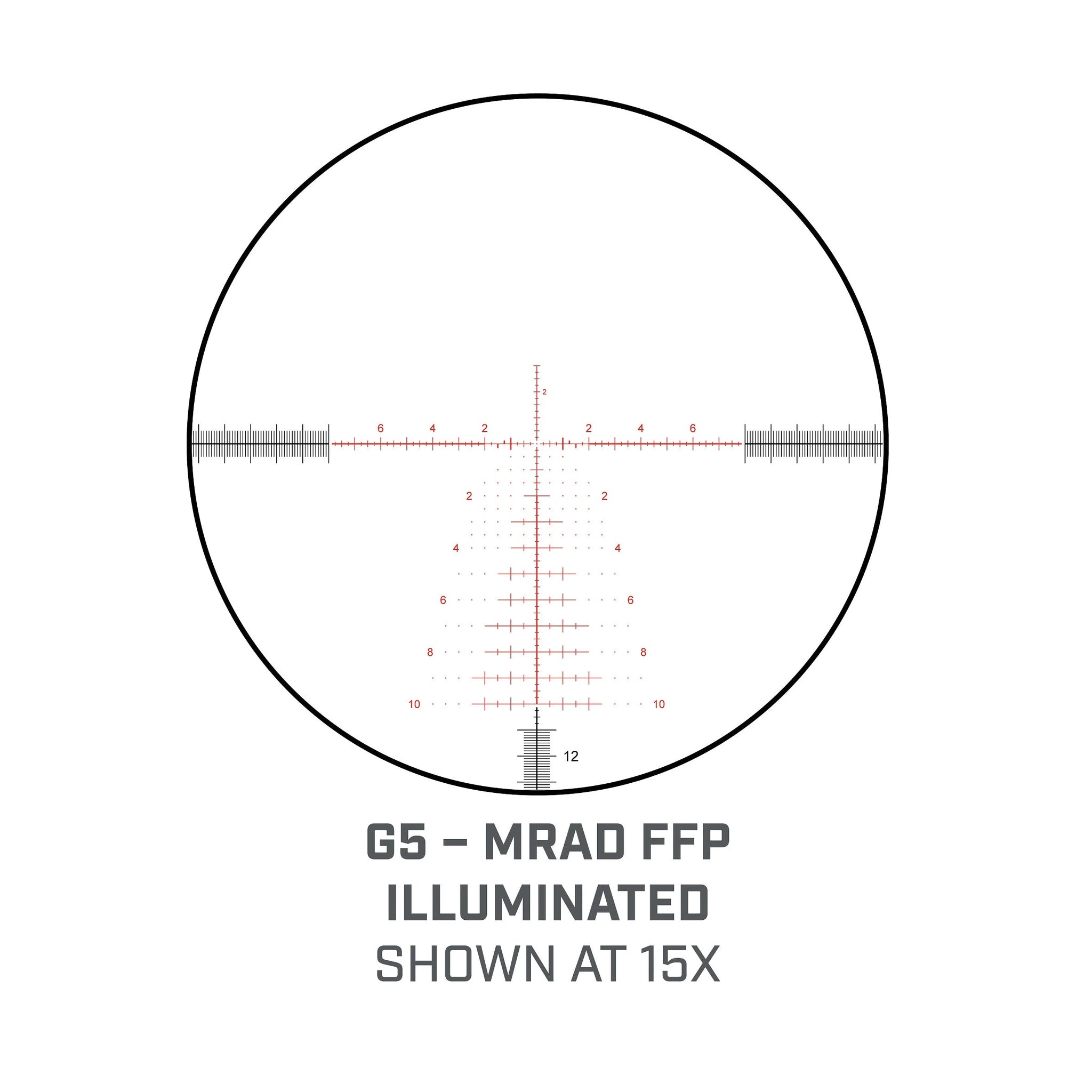 Bushnell Match Pro ED 5–30×56 – Beleuchtetes G5-MRAD-Absehen bei 15-facher Vergrößerung