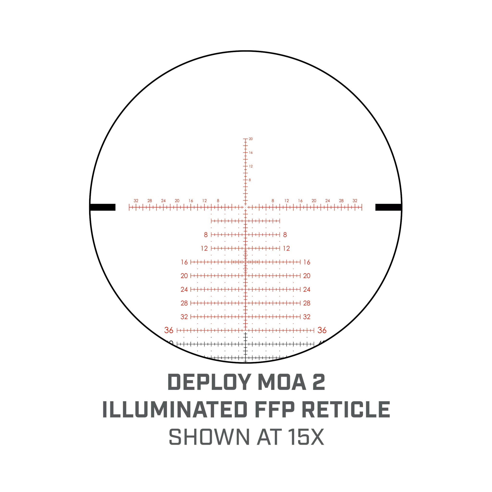 Bushnell Match Pro ED 5–30×56 – Beleuchtetes Deploy-MOA-2-Absehen bei 15-facher Vergrößerung