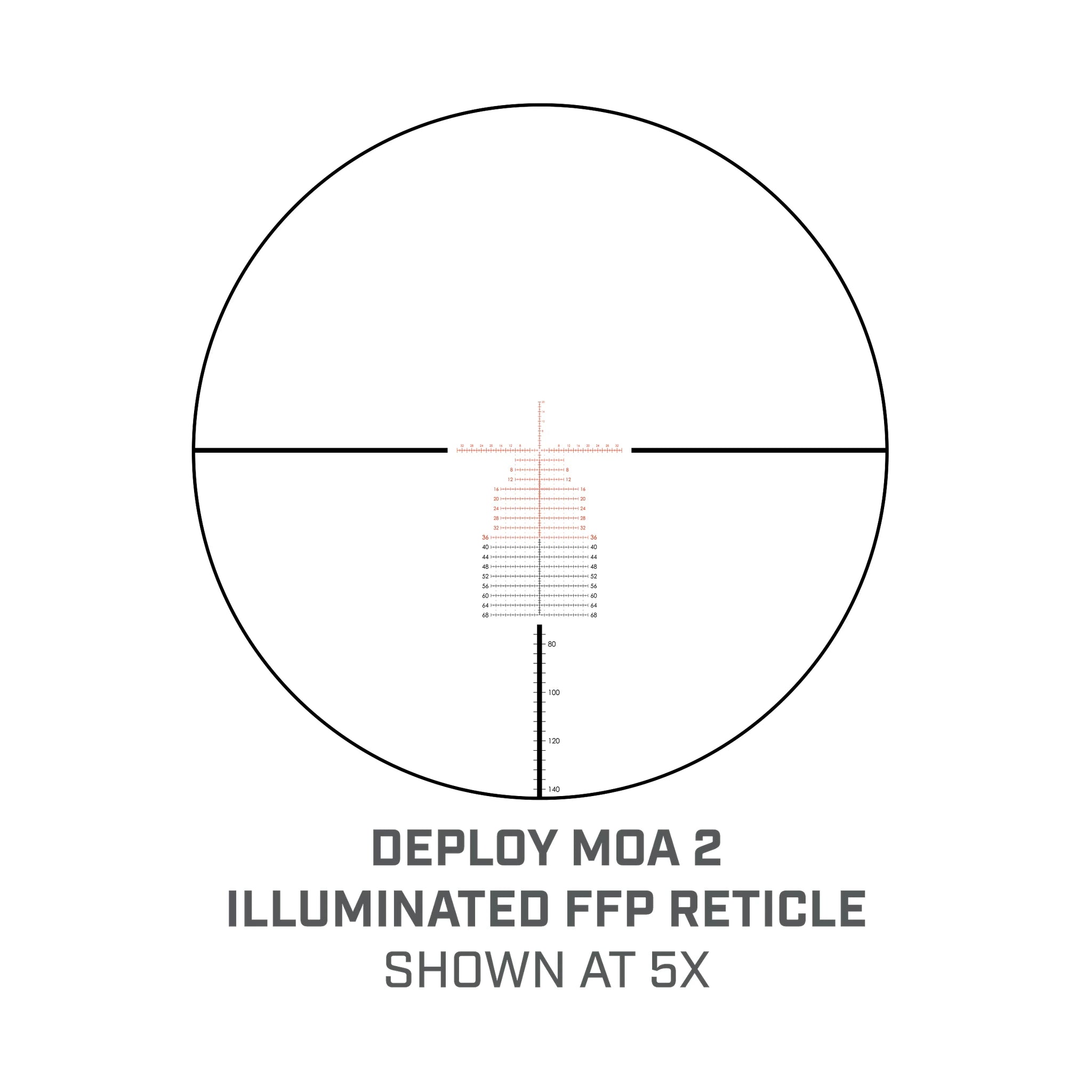Bushnell Match Pro ED 5–30×56 – Beleuchtetes Deploy-MOA-2-Absehen bei 5-facher Vergrößerung