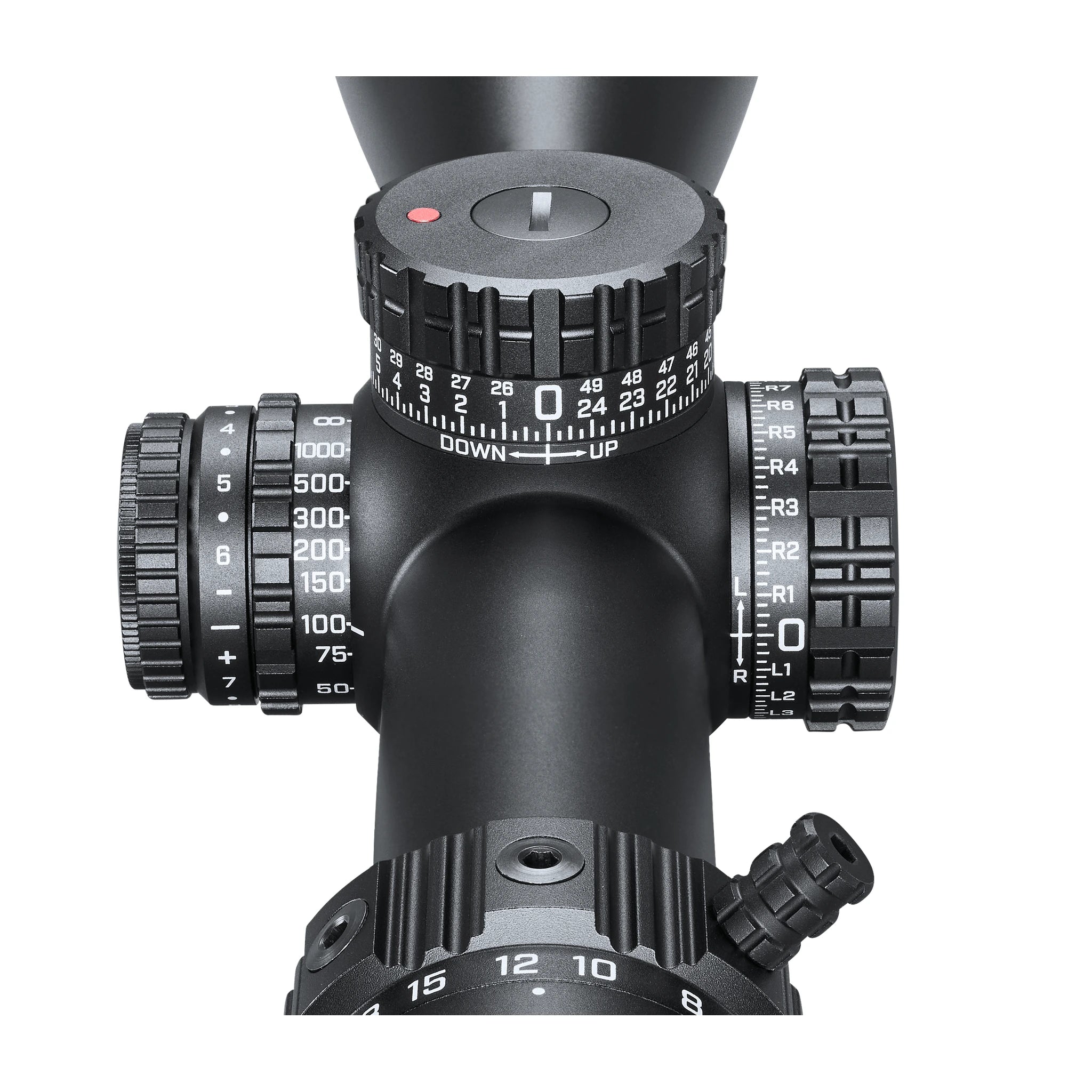 Bushnell Match Pro ED 5–30×56 – Detail der verriegelbaren MOA-Verstelltürme