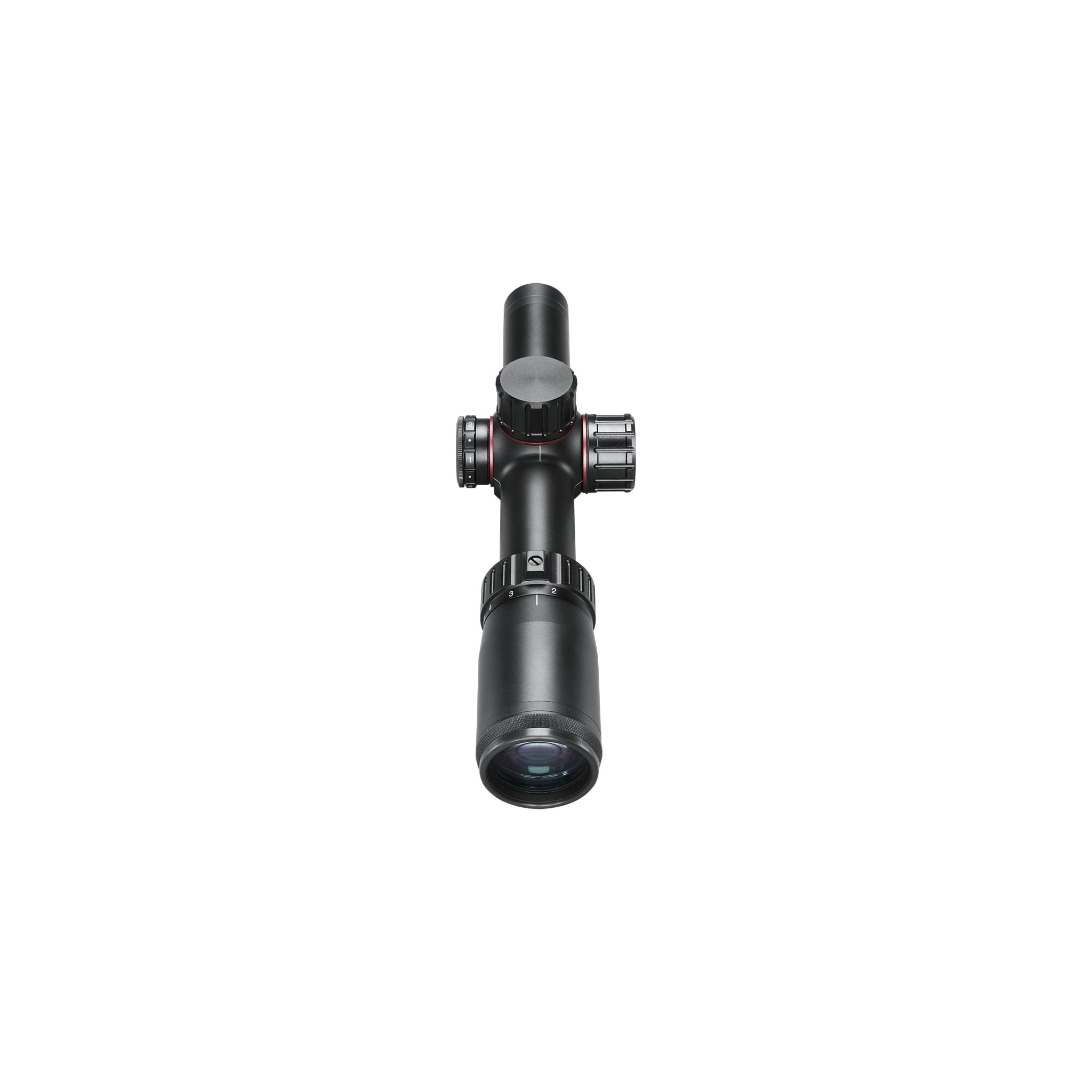 Bushnell Nitro RN1624BS9E 1–6×24 – Ansicht vom 24-mm-Objektiv zum Okular