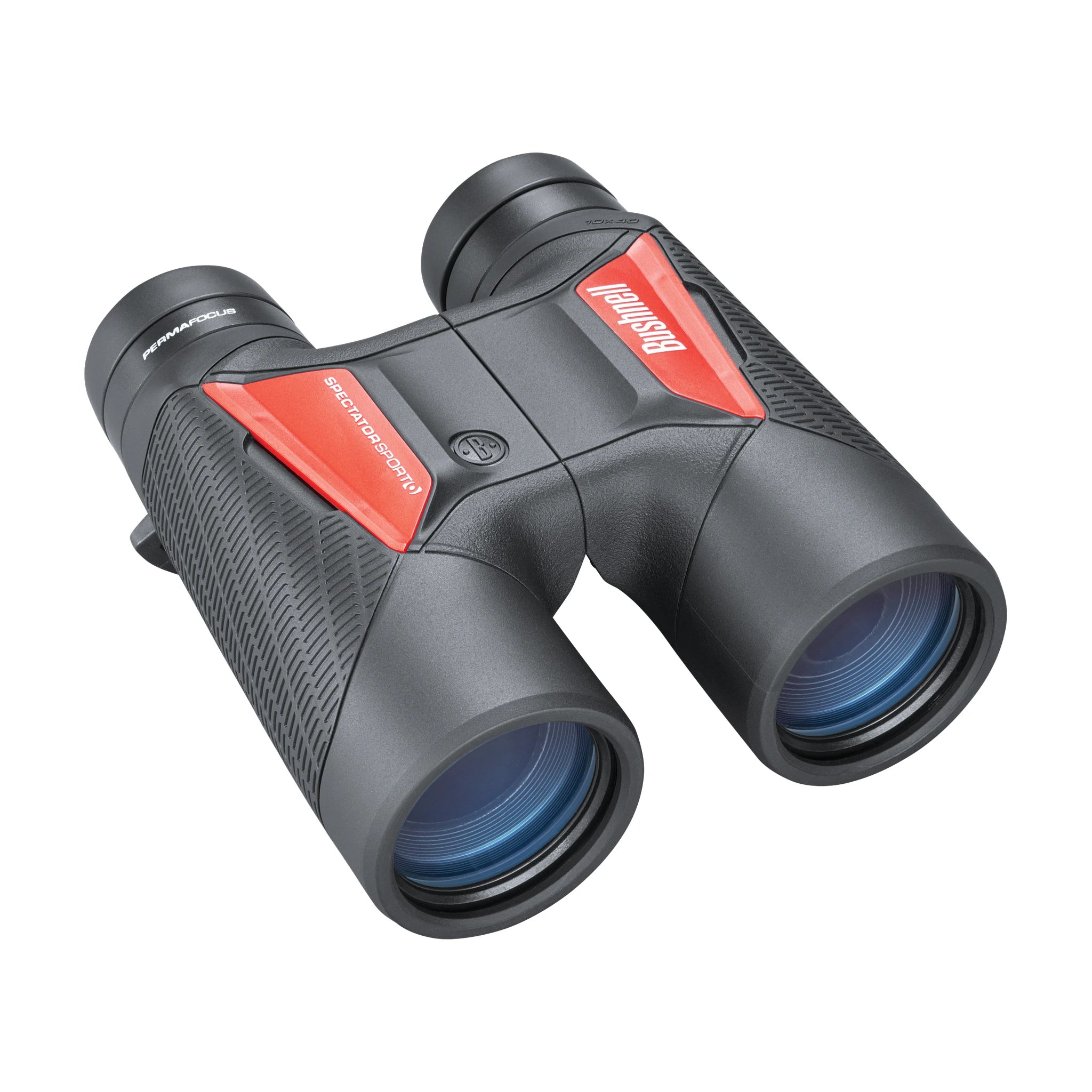 Bushnell Spectator Sport 10×40 in schräger Ansicht mit farbigen Dekoreinsätzen