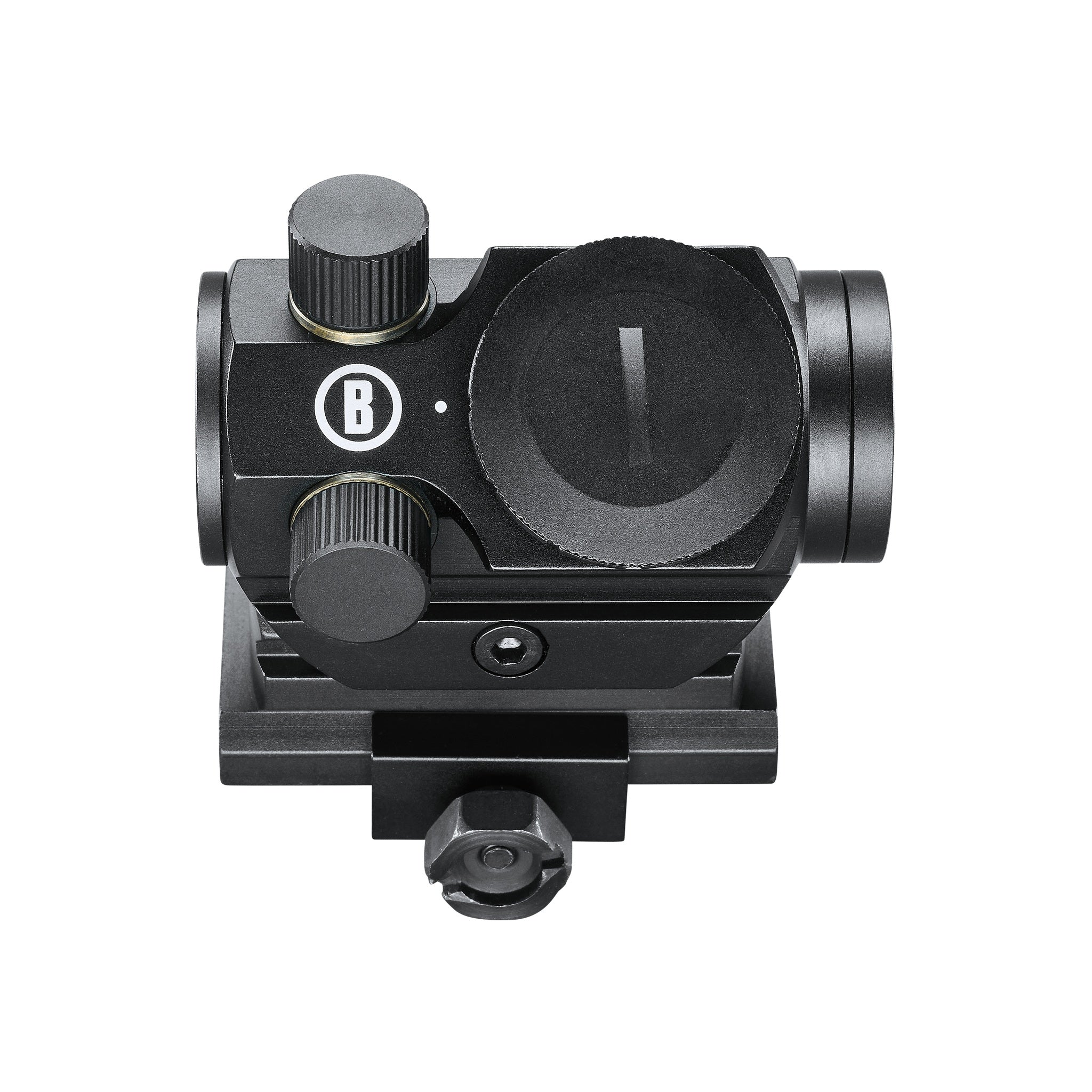 Bushnell TRS-25 High Rise mit Picatinny-Montage, Seitenansicht des Helligkeitsreglers