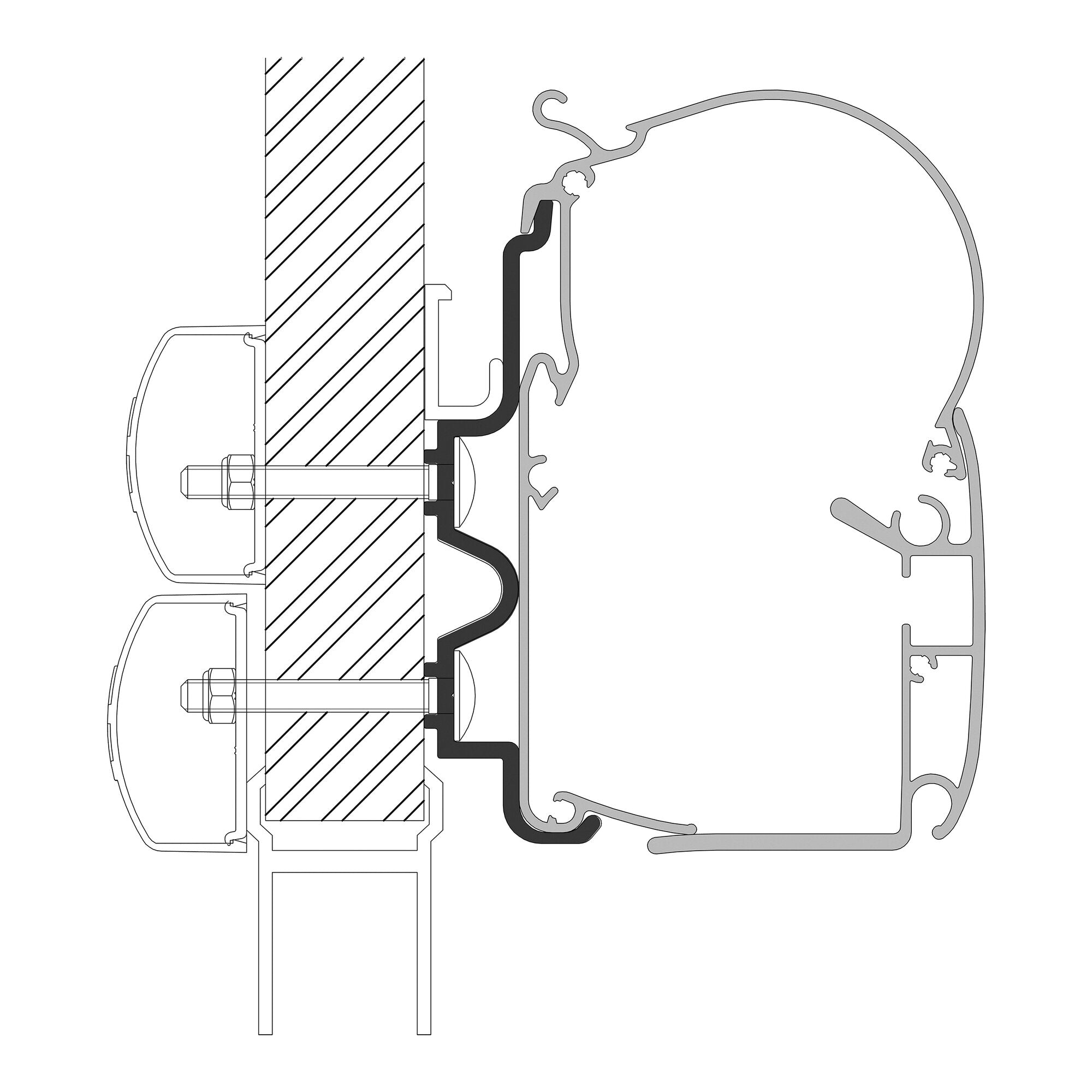 Adapter für Hymer Camp zu Markisen Dometic Serie 1, 4 m
