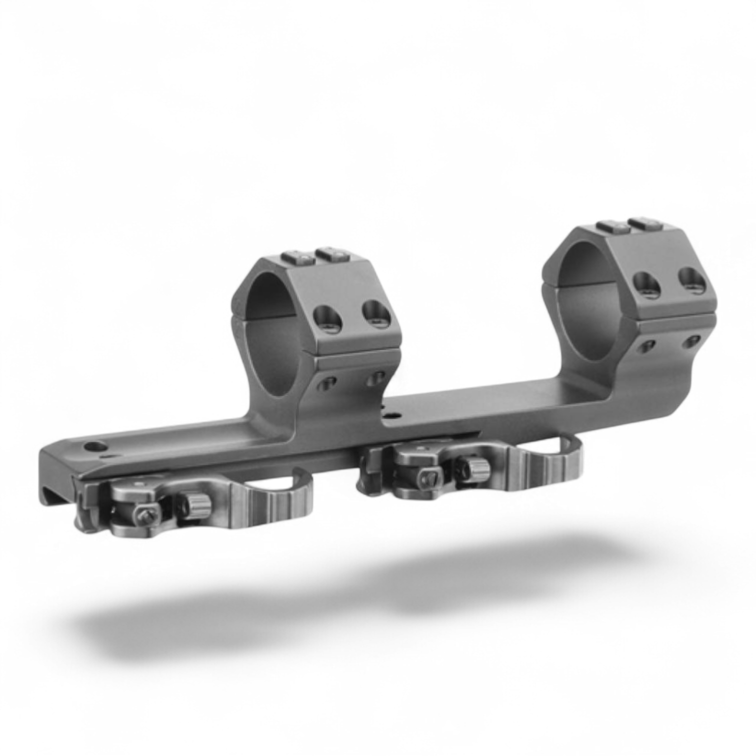 Schwarze ERATAC Quick-Detach Montageschiene aus Metall mit zwei 34mm Ringen, Schnellspannhebel und stabiler Konstruktion für .