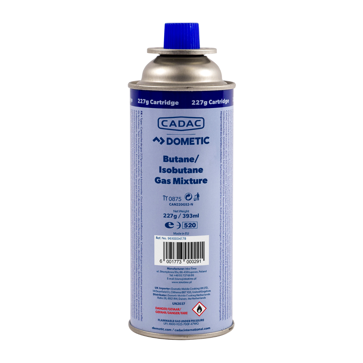 CADAC Dometic Gaskartusche 227 g CAN220GS2-N – SSN-29 Bajonett, offizielles Herstellerbild