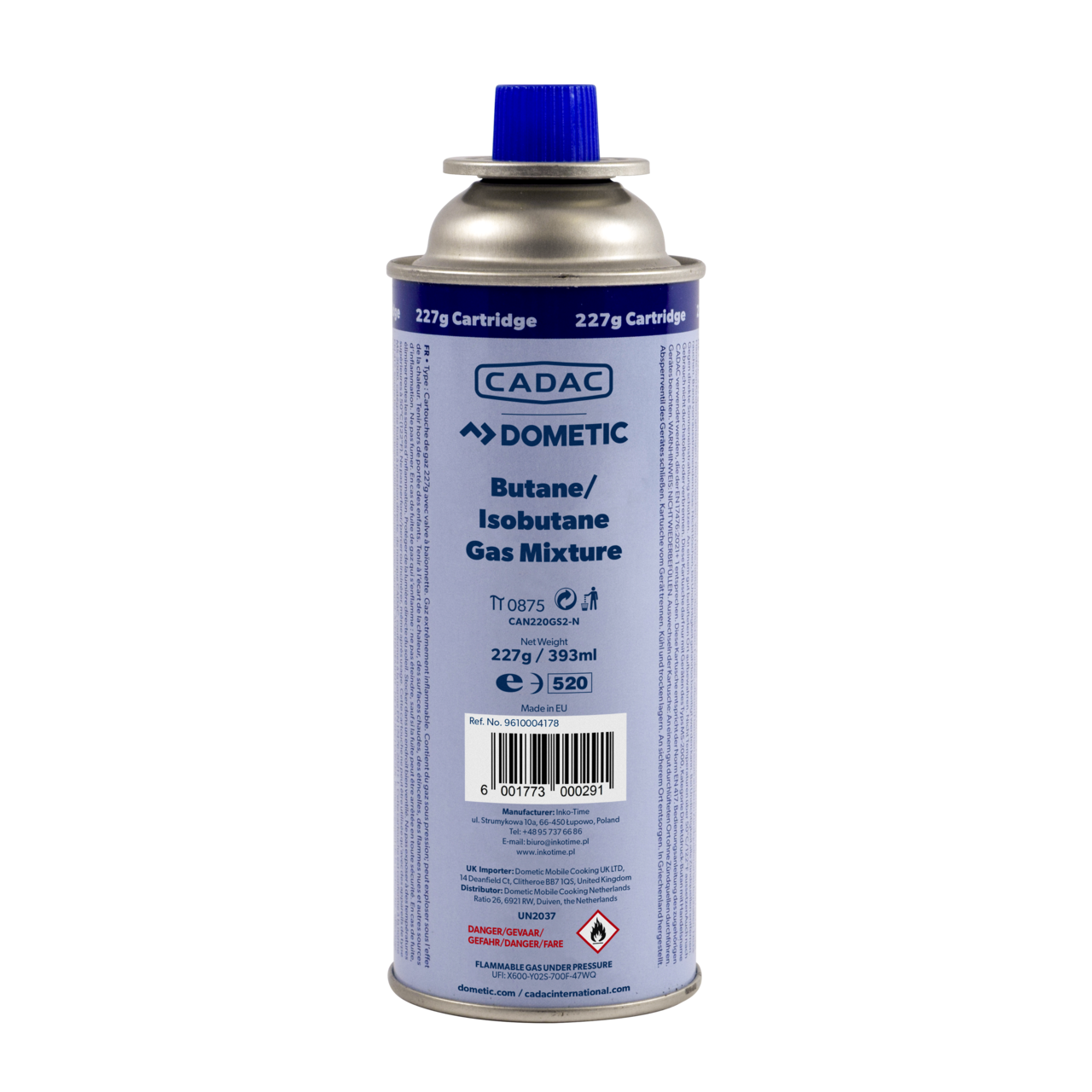 CADAC Dometic CAN220GS2-N Gaskartusche 227 g – SSN-29 Bajonett, Artikel 9610004178