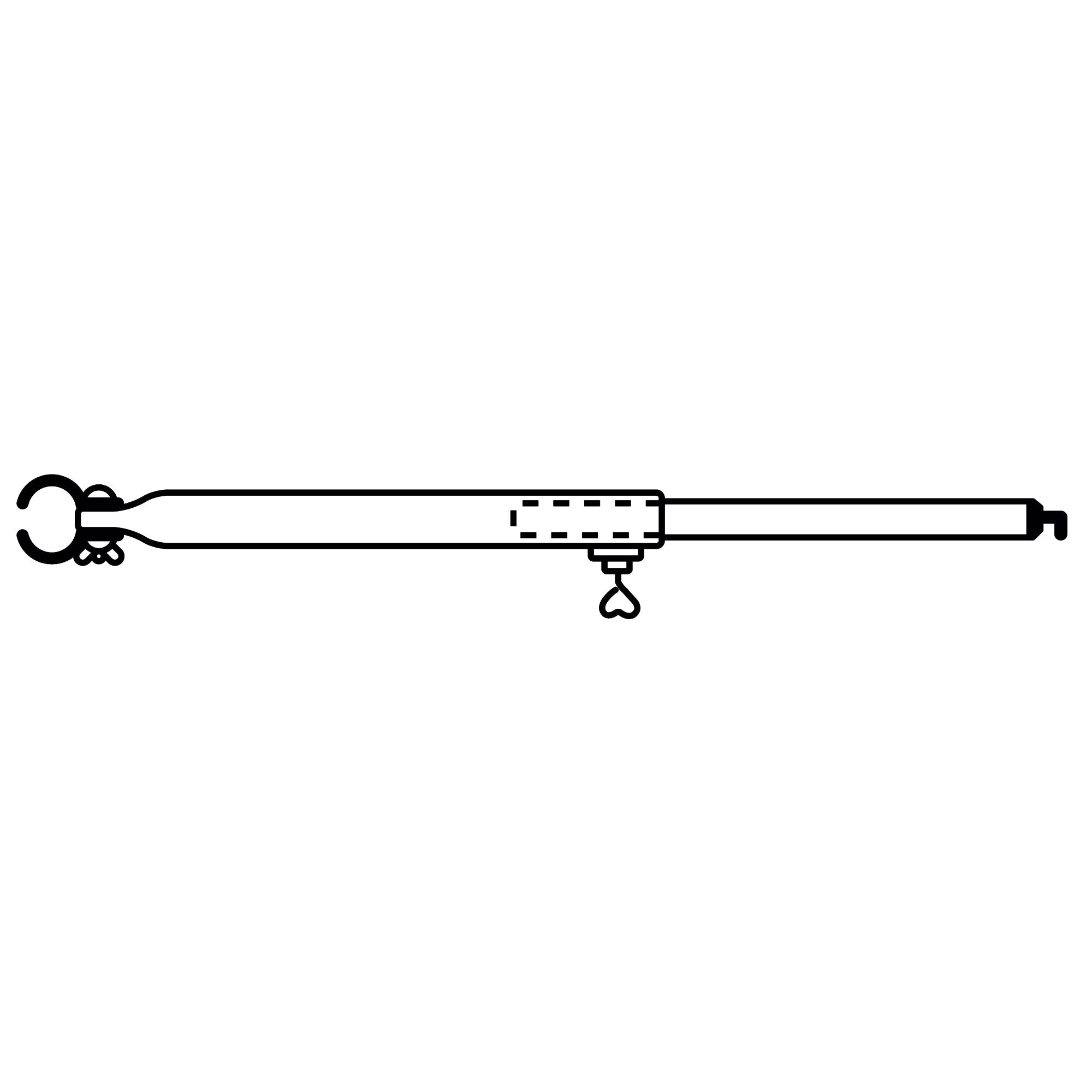 Teleskopierbare Dachhakenstange Stahl, 260 cm, 28 mm