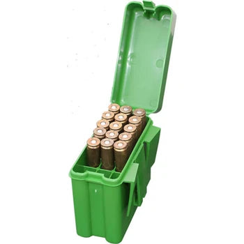 MTM CASE-GARD RM-20-10 Munitionsbox, geöffnet mit 20 Büchsenpatronen