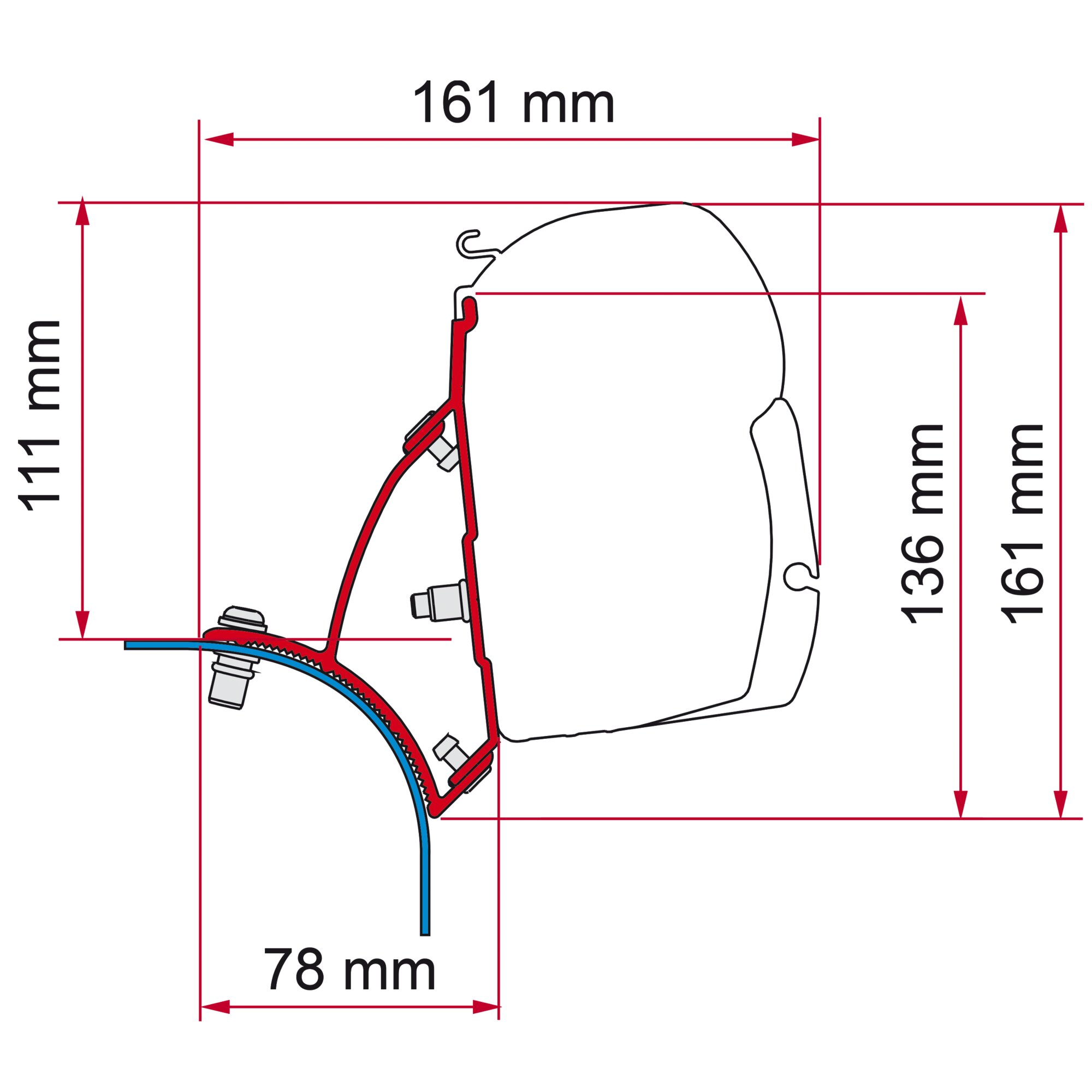 Kit VW T5/T6 Aufstelldach Deep Black für Markise F45