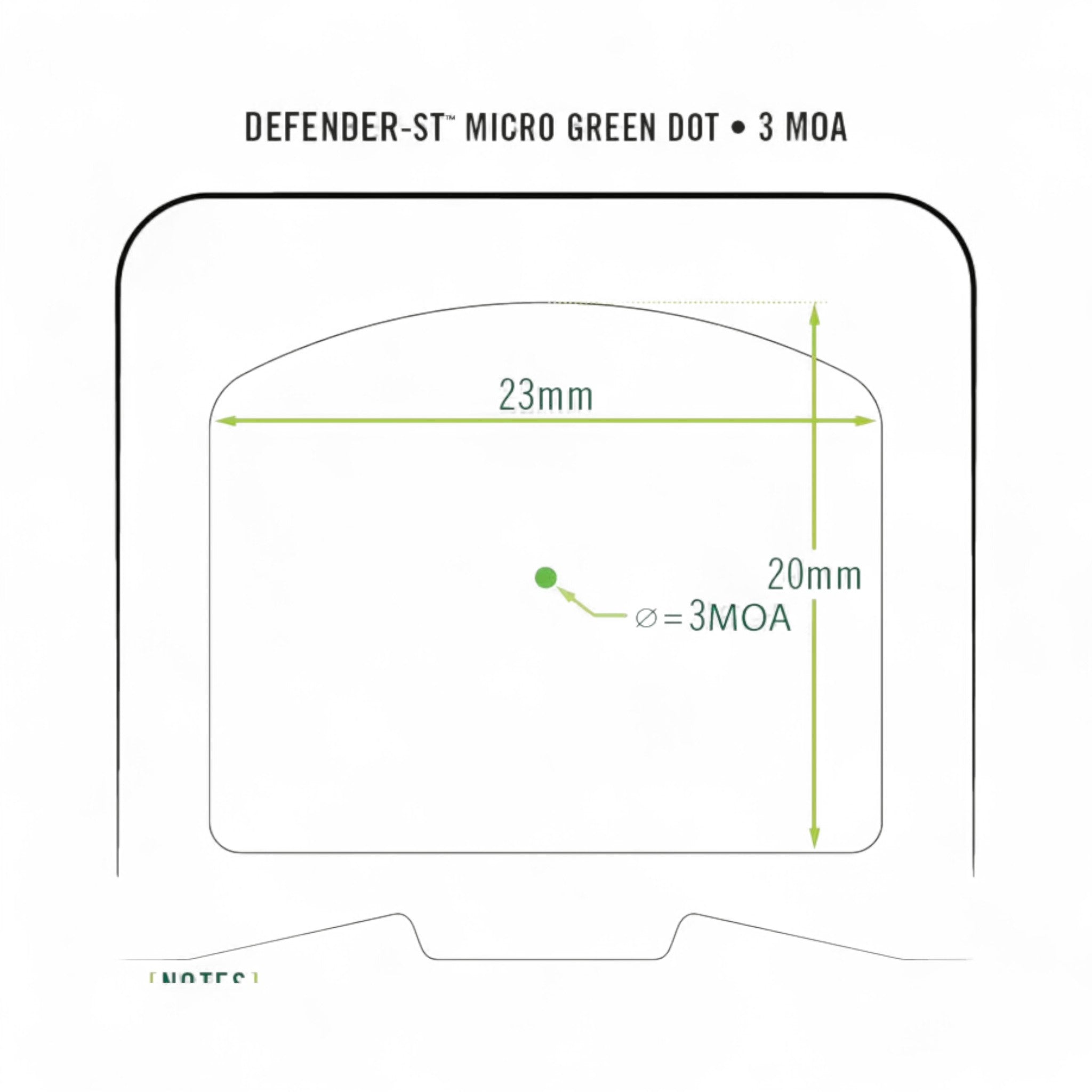 Vortex Defender ST Green Dot 3 MOA