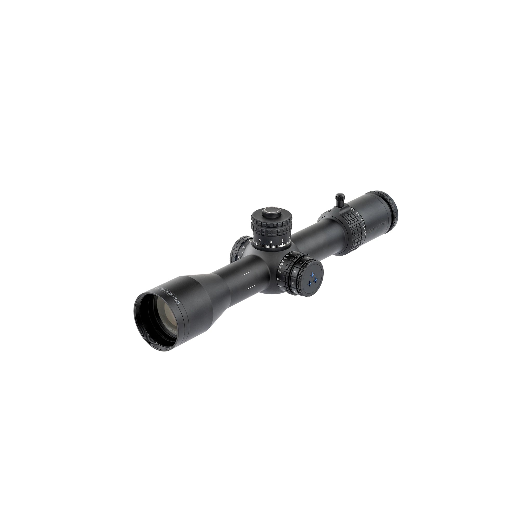 Delta Optical Stryker HD 3,5–21×44 mit offenem Seitenturm – Produktansicht mit offenem Seitenturm