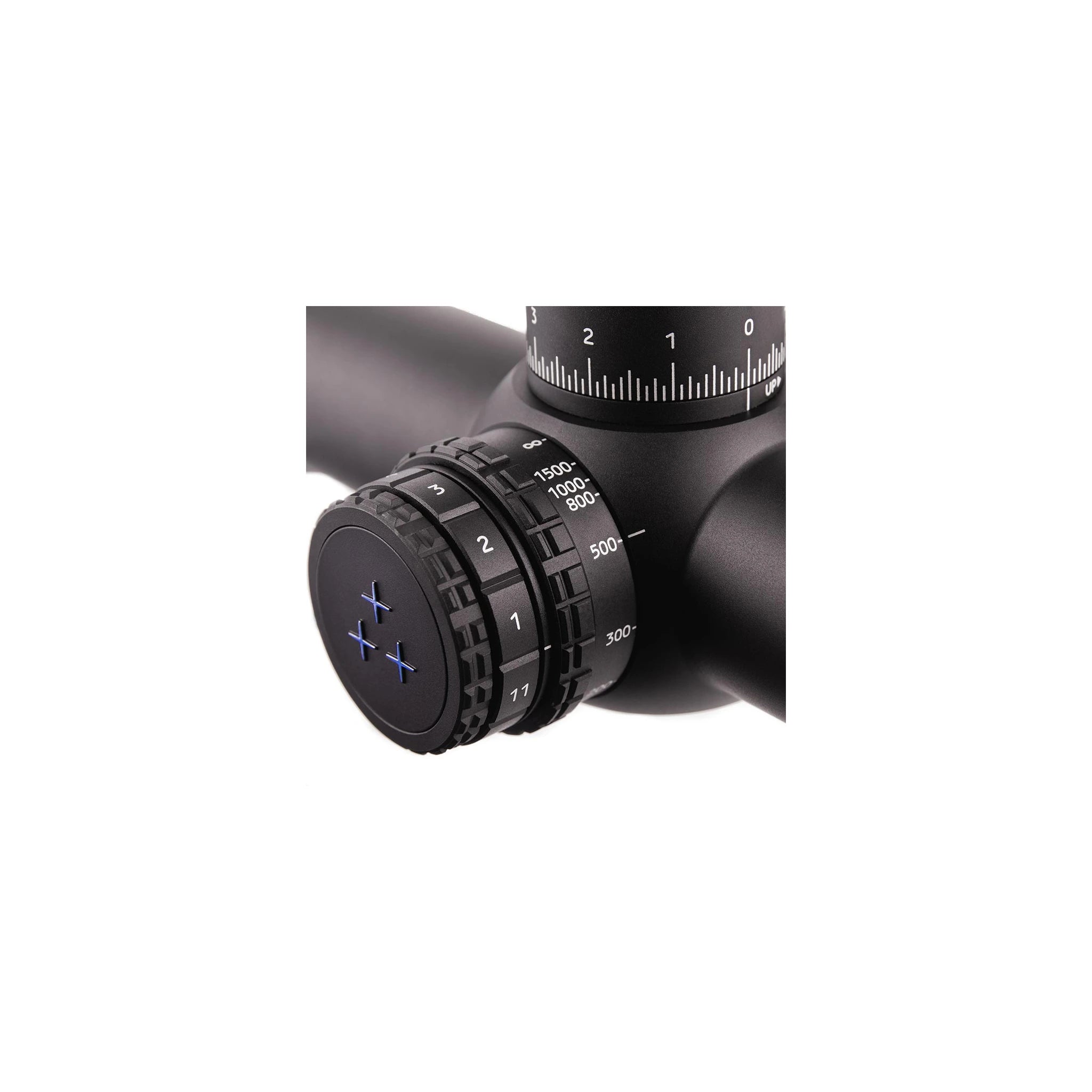 Delta Optical Stryker HD 4,5–30×56 FFP – Detailansicht der Beleuchtung und Türme