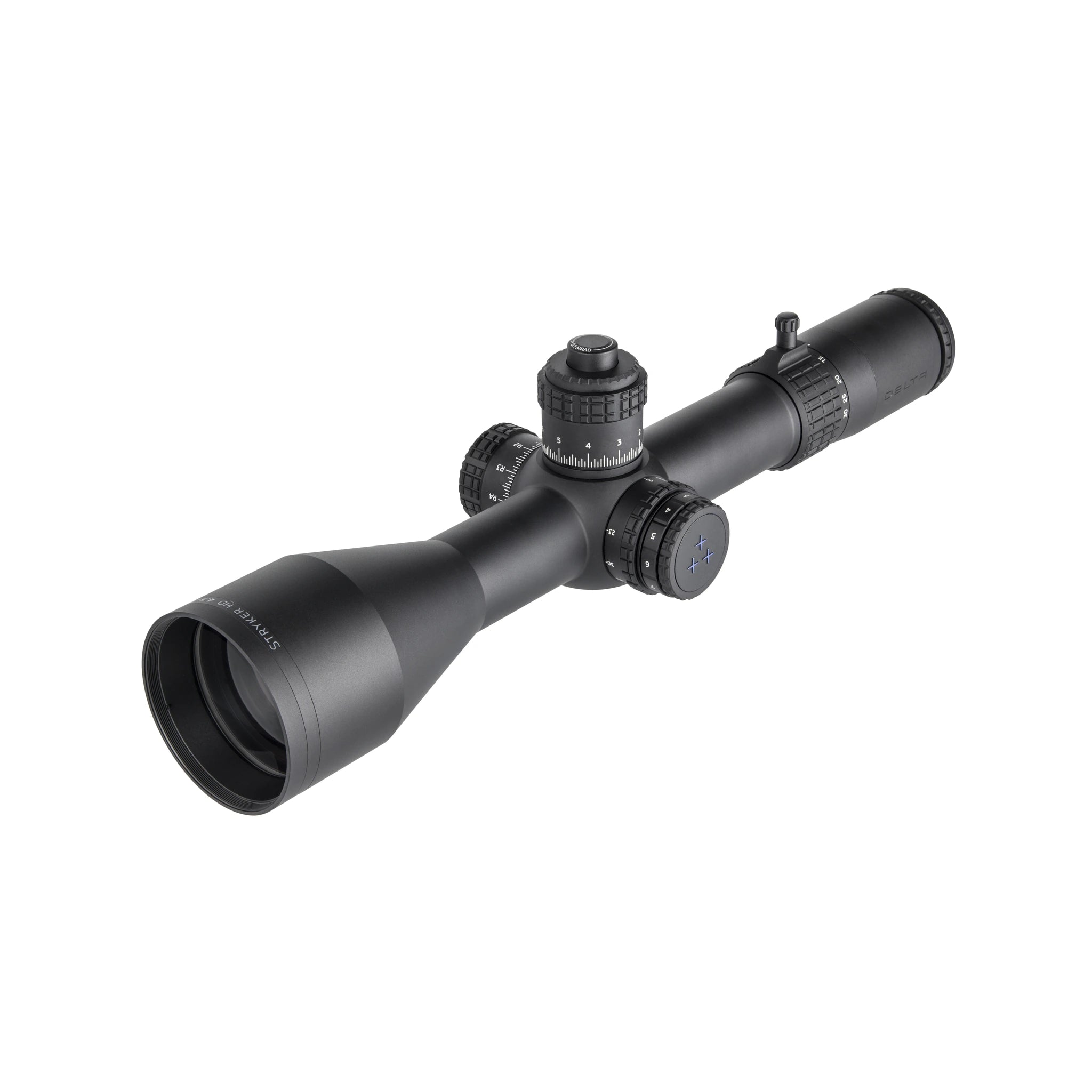 Delta Optical Stryker HD 4,5–30×56 FFP – Produktansicht mit MRAD-Türmen