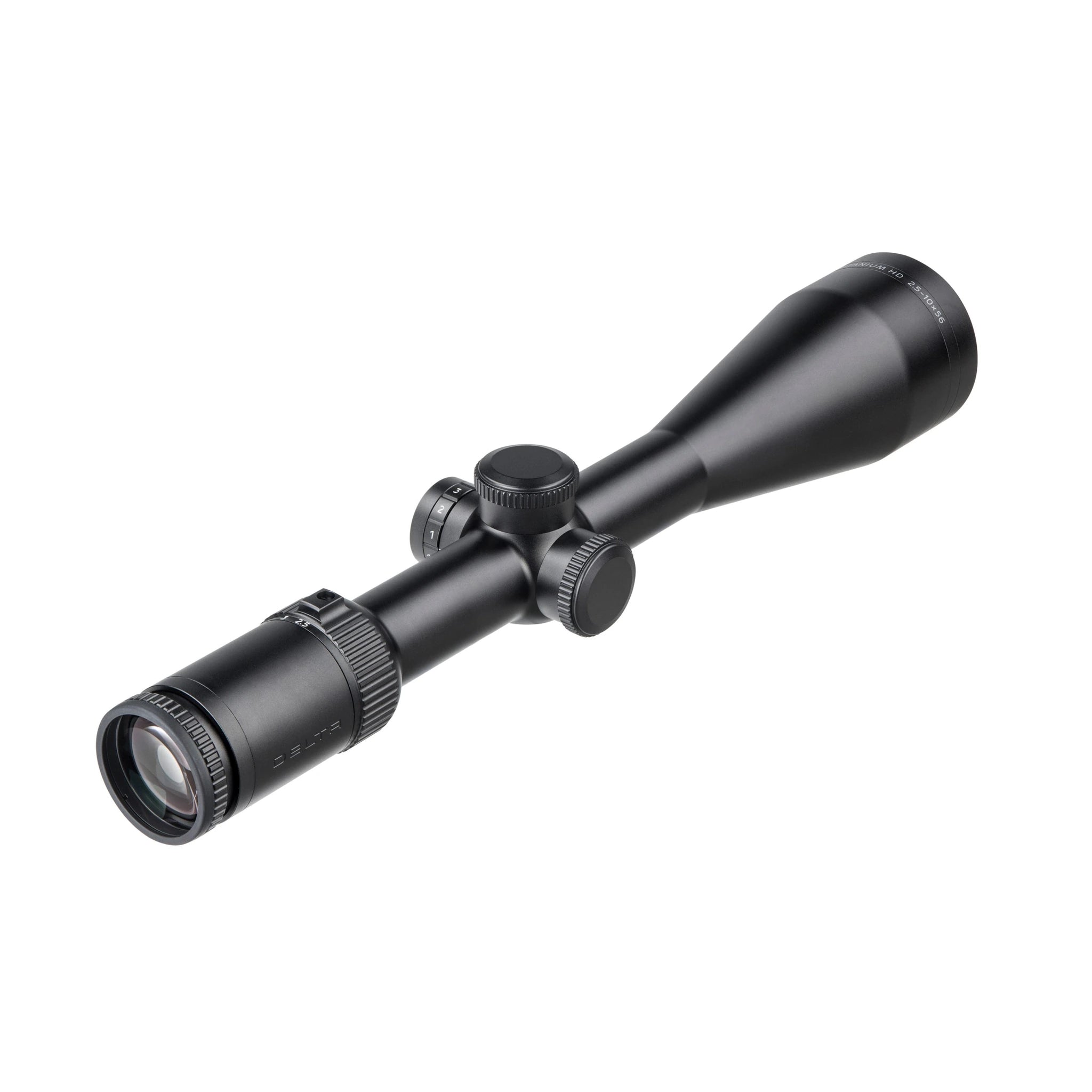 Delta Optical Titanium HD 2,5–10×56 – Standardausführung mit Drehregler, Ansicht von der Okularseite
