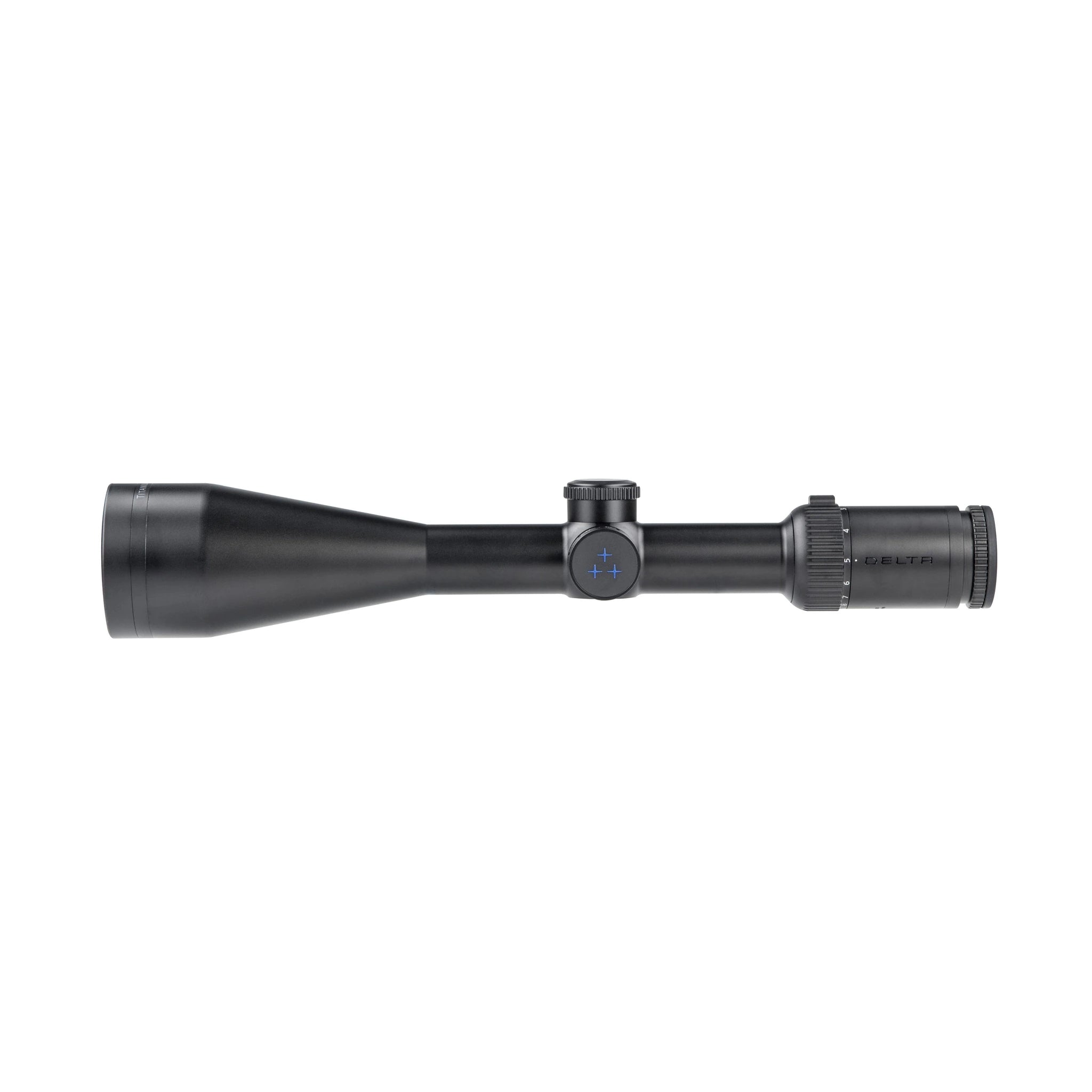 Delta Optical Titanium HD 2,5–10×56 – Standardausführung mit Drehregler, seitliche Ansicht
