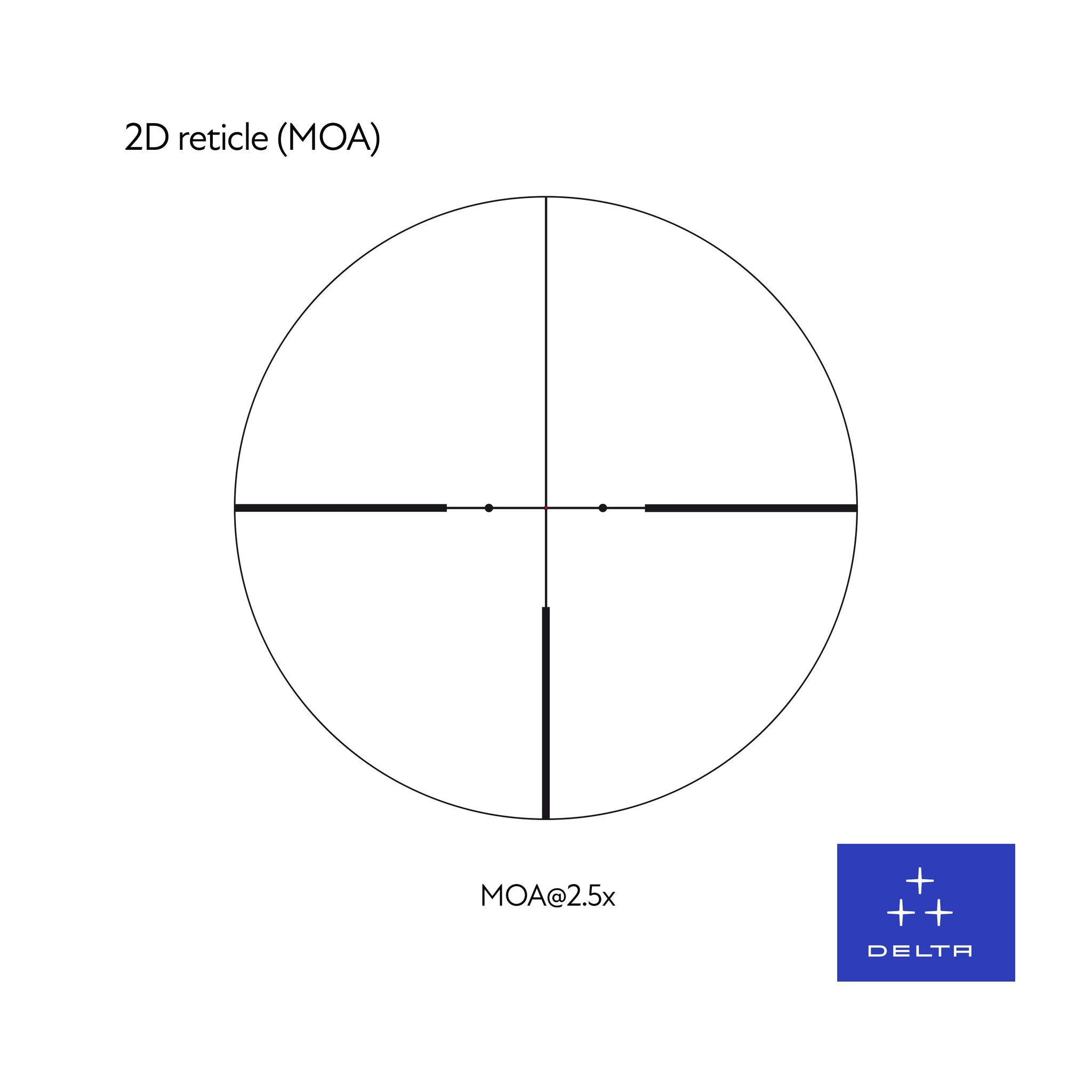 Delta Optical Titanium HD 2,5–15×50 SF – Absehen 2D mit zwei seitlichen Punkten