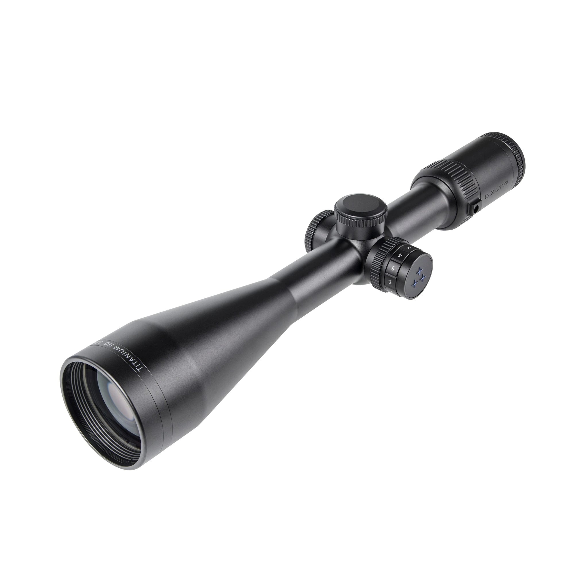Delta Optical Titanium HD 2,5–15×56 SF – schräge Produktansicht von vorn