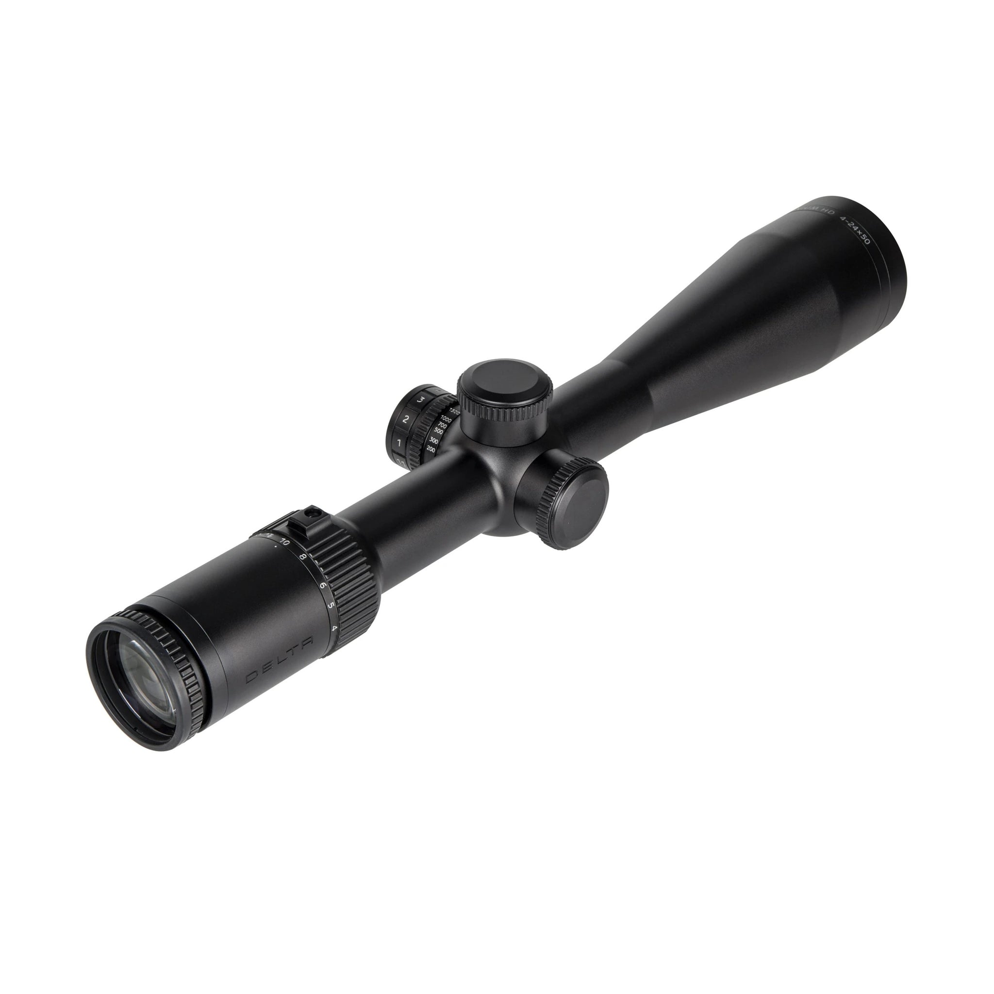 Delta Optical Titanium HD 4–24×50 mit Standardtürmen – Ansicht von der Okularseite