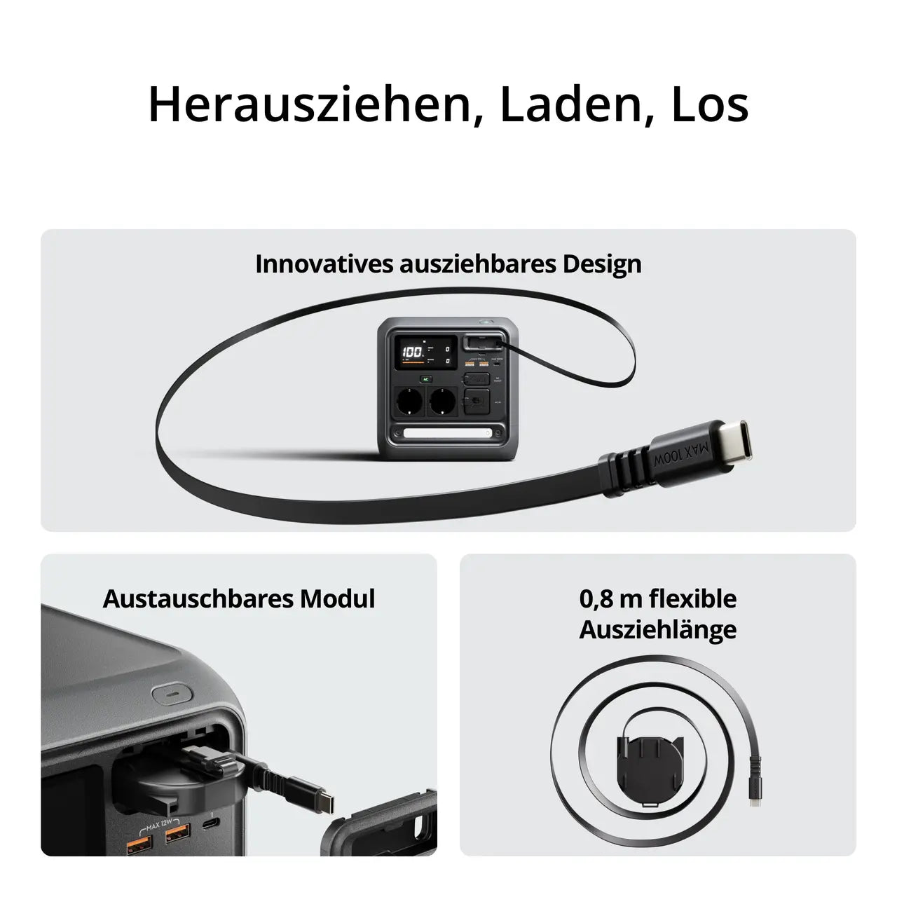 DJI Power 1000 Mini mit ausziehbarem 100-W-USB-C-Kabel