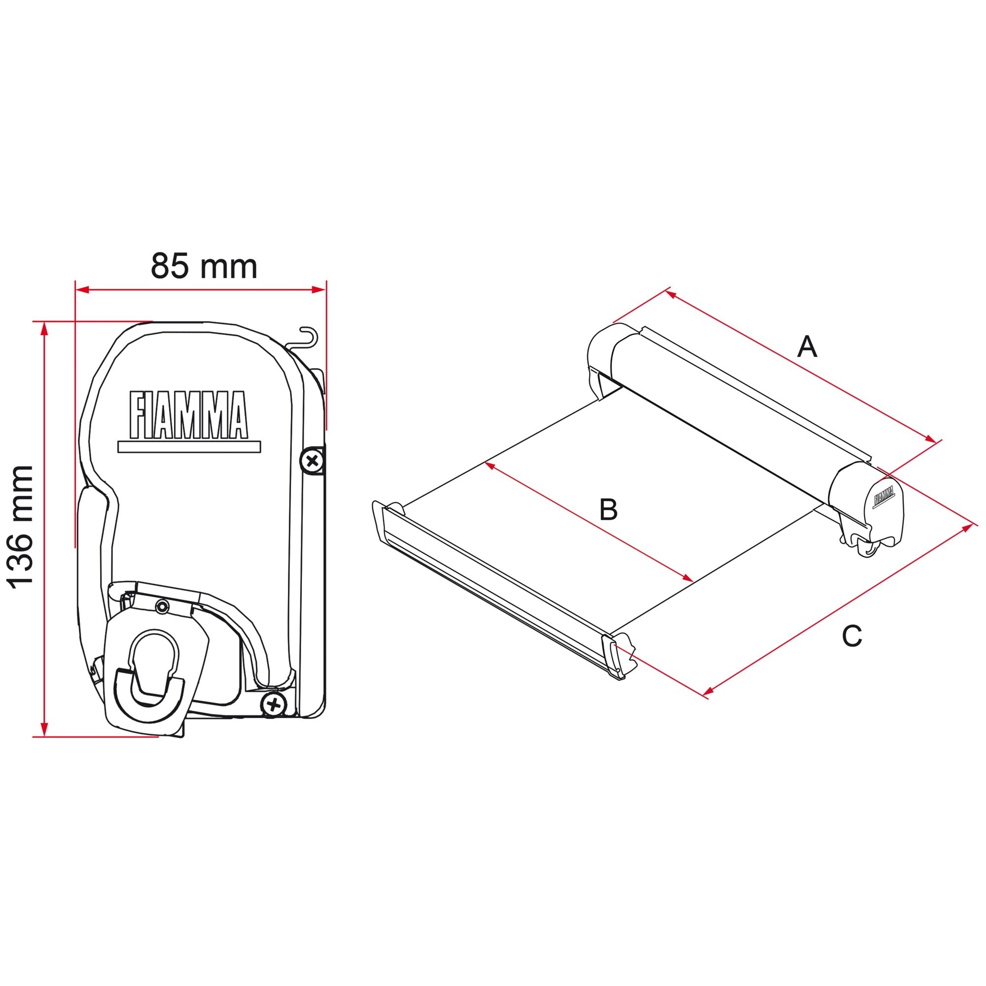 Markise F45 – titanium, 263 cm, Royal Blue