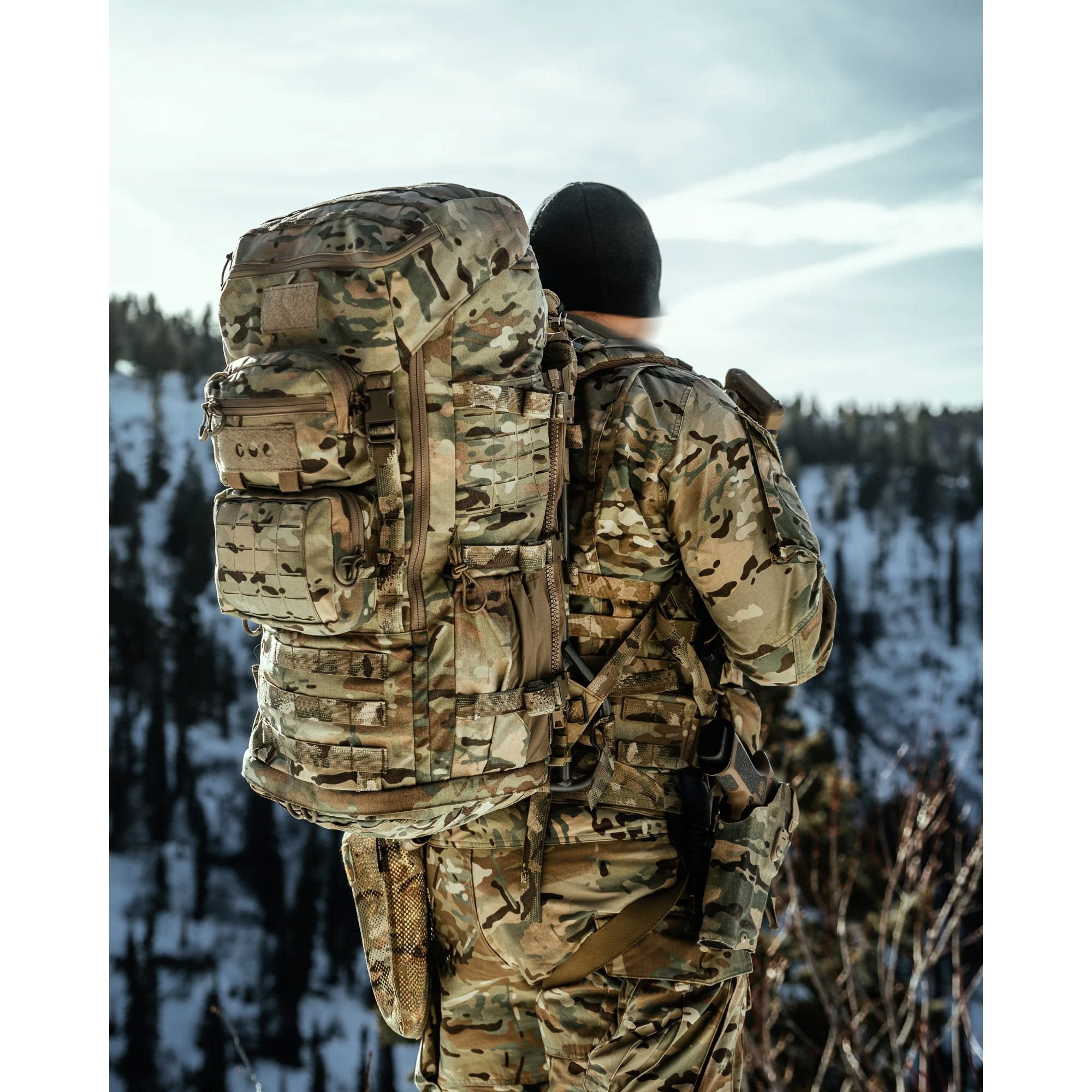 Eberlestock Mission Ruck Multicam – Frontzugriff geöffnet
