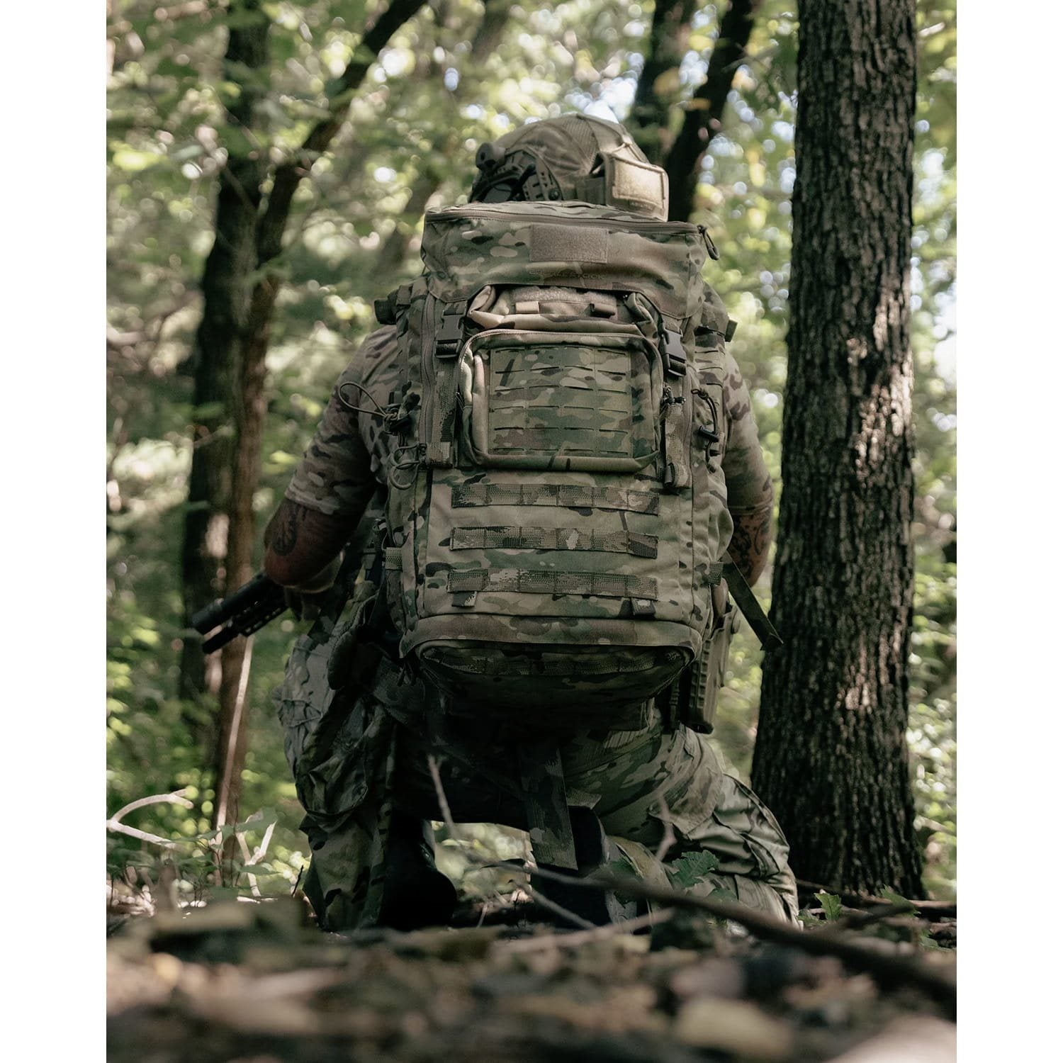 Eberlestock Mission Ruck Multicam – Rückansicht ohne Tragerahmen