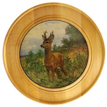 AKAH Ehrenscheibe aus Massivholz 30 cm – Motiv Bock