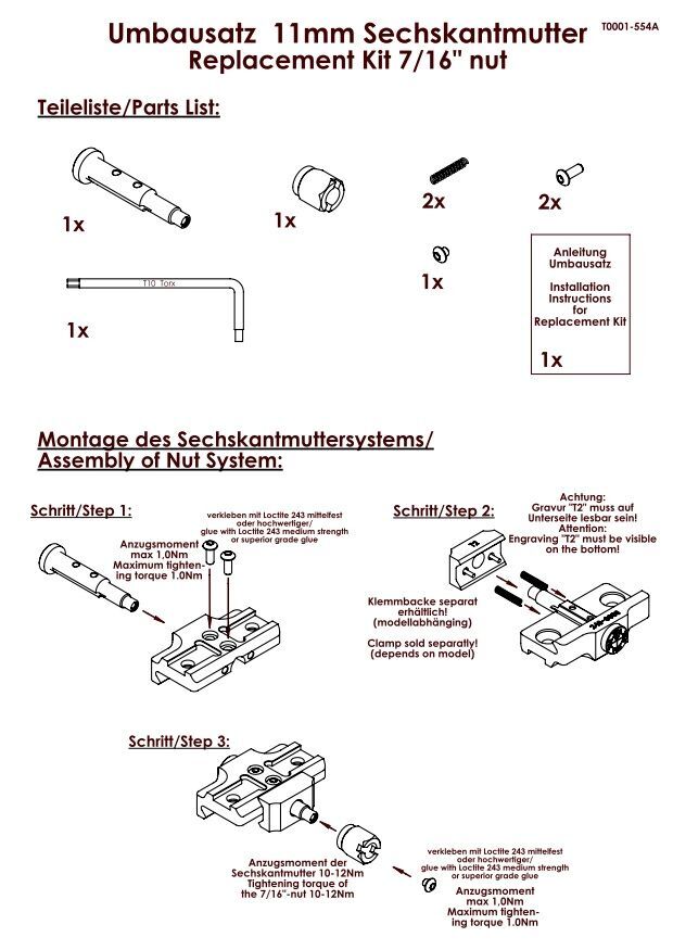 ERATAC T5000-0000 Umbausatz Sechskantmutter – Lieferumfang und Montage