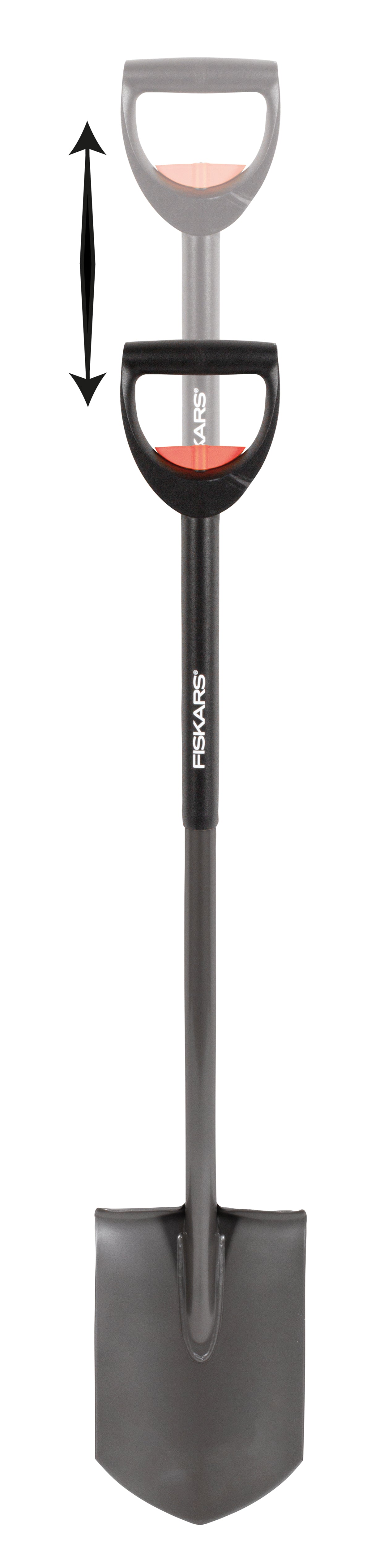 Fiskars SmartFit Teleskop-Spaten spitz – Längenverstellung