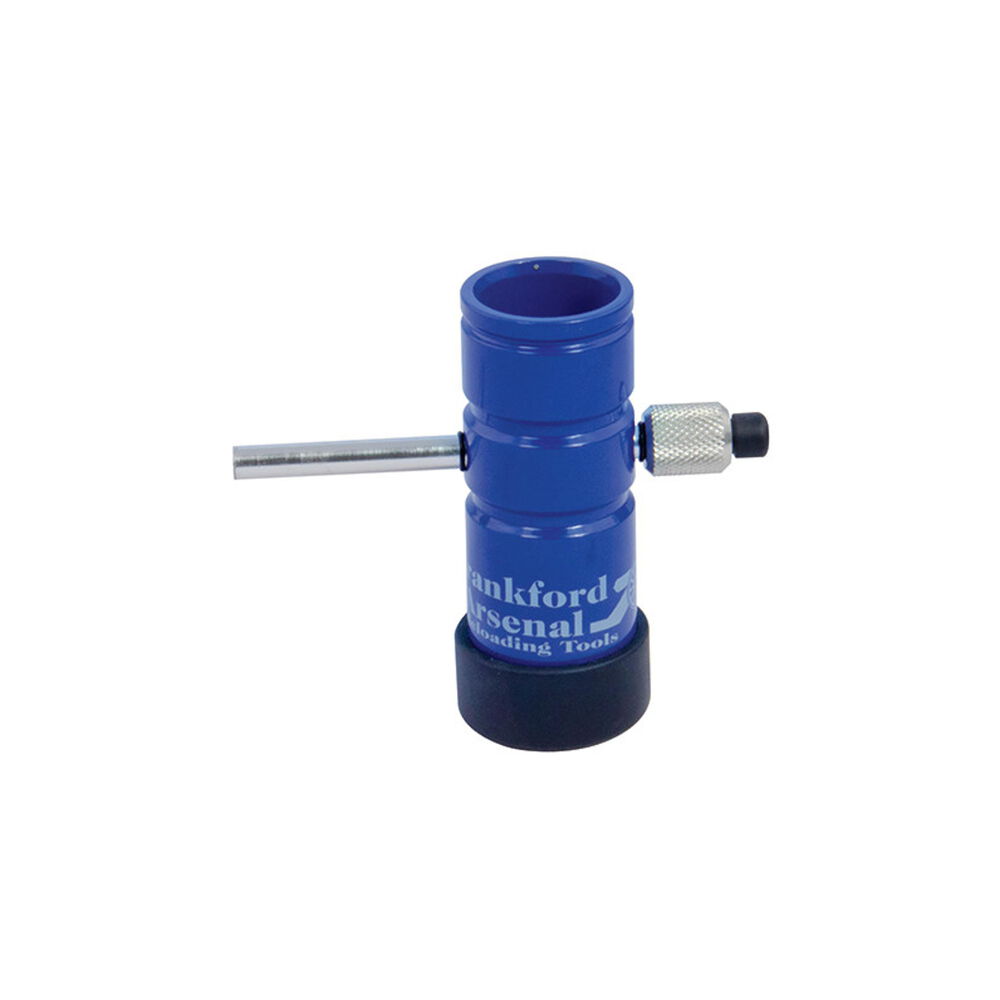 Frankford Arsenal 903535 Pulvertrickler in Blau mit schwarzem Standfuß und Dosierrohr