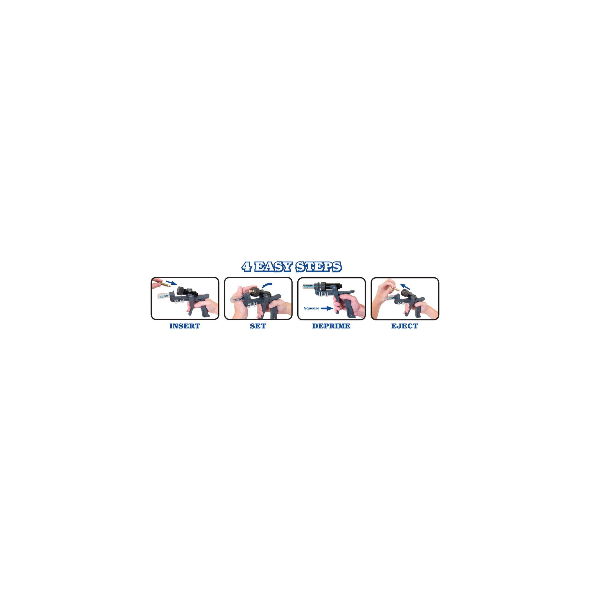 Vier Arbeitsschritte mit dem Frankford Arsenal Hand-Deprimierwerkzeug 909283