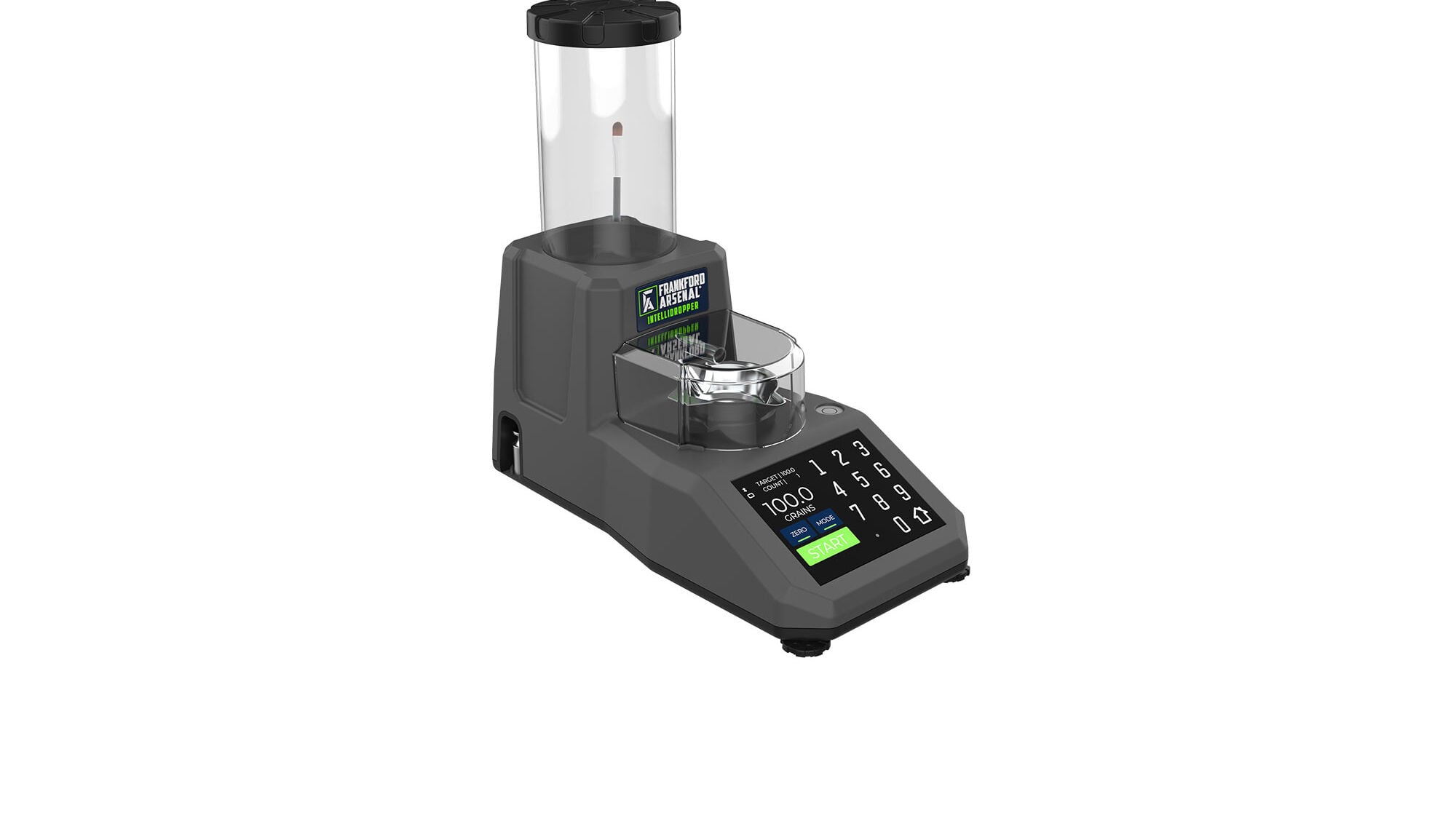Frankford Arsenal Intellidropper 2.0 – Produktansicht mit Pulverbehälter