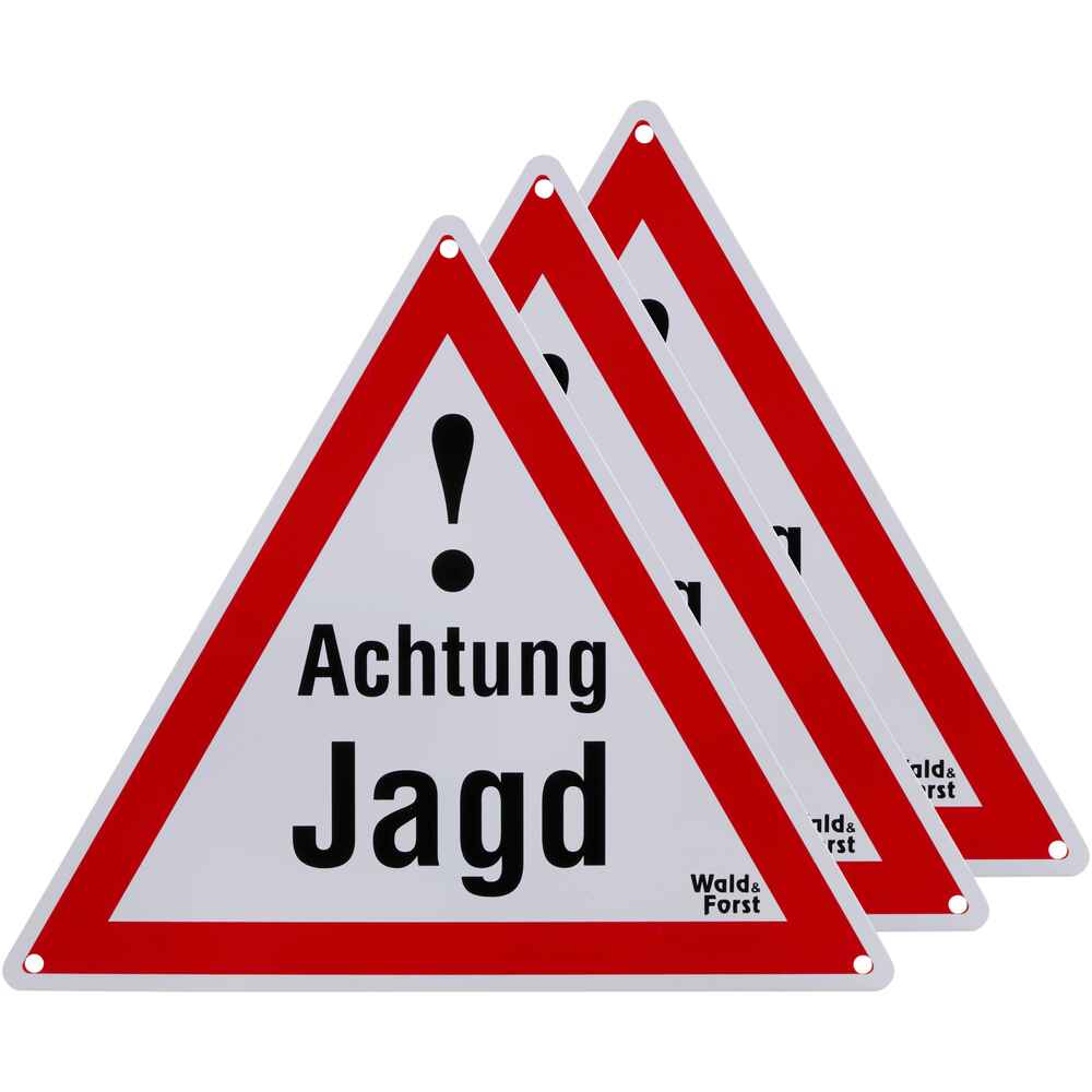 Wald & Forst Warnschild Achtung Jagd – 3er-Pack