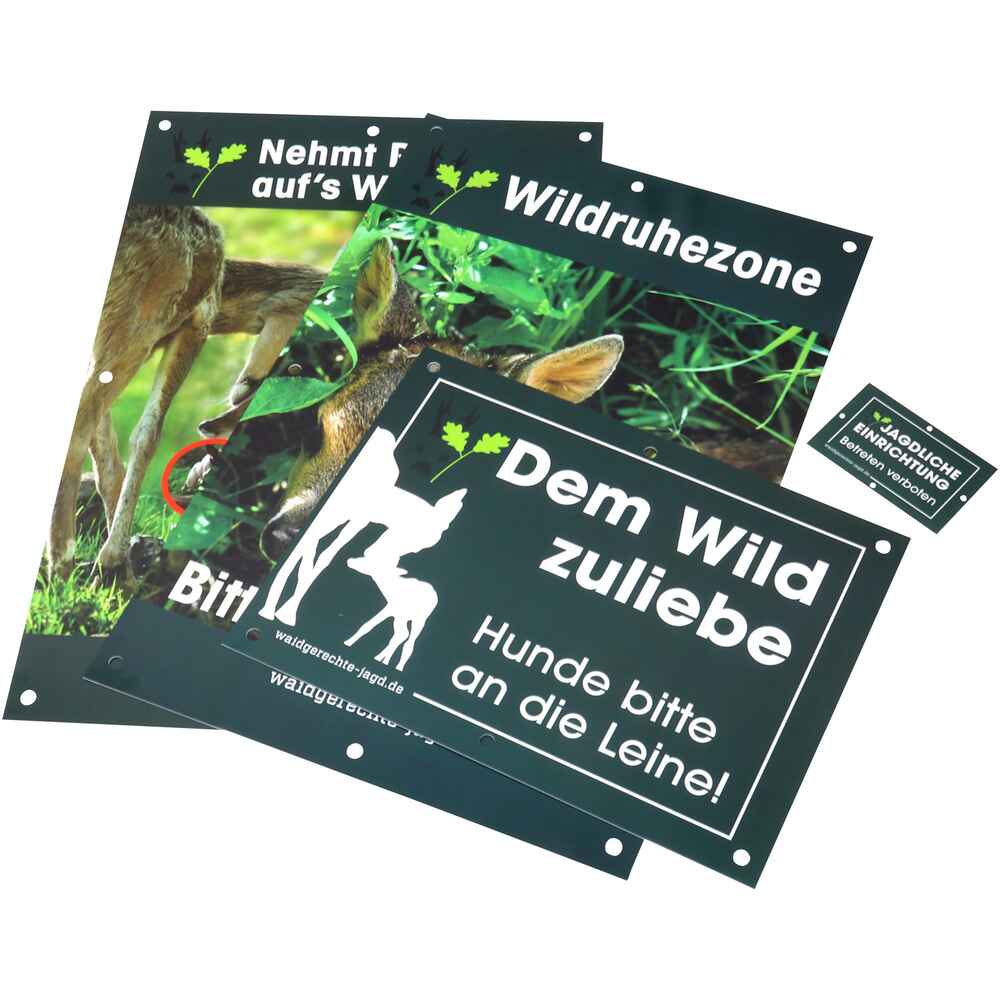 Waidgerechte Jagd Schilder-Set Revier- und Jagdschilder – 20-teilig
