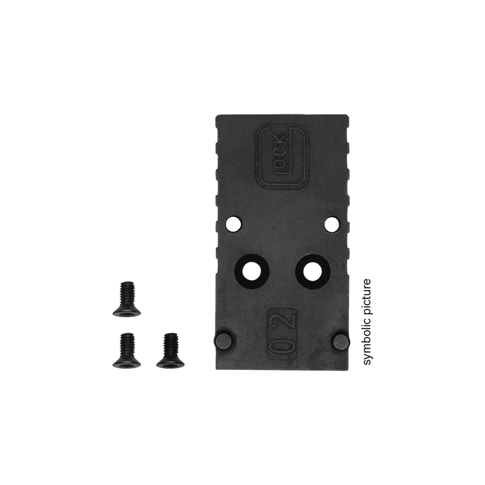 GLOCK MOS-Adapterplatte 01 – Hofmann-Familien-Symbolbild; abgebildet ist Platte 02 mit Schrauben, nicht die Variante 01.