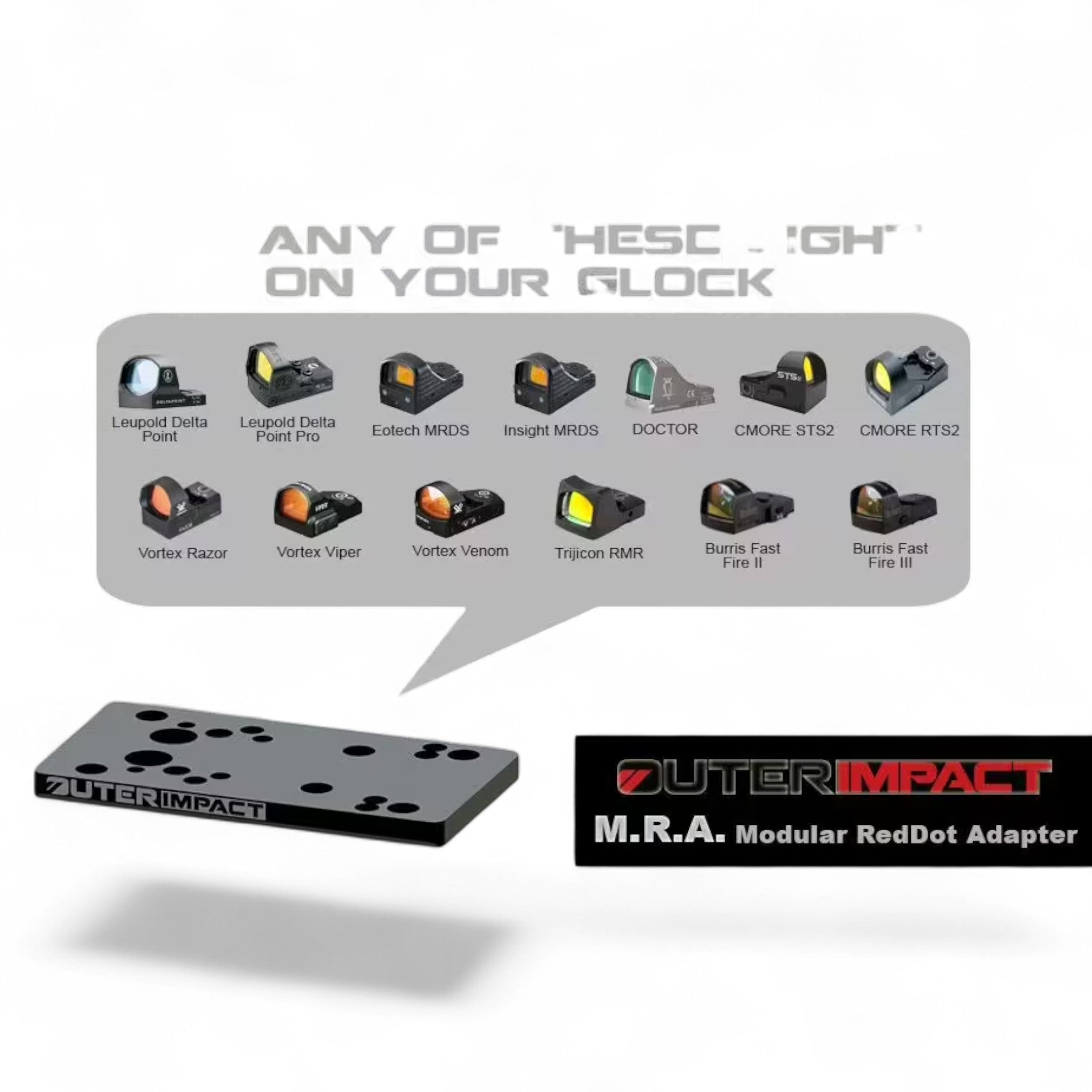 Outerimpact Red Dot Adapter für Glock