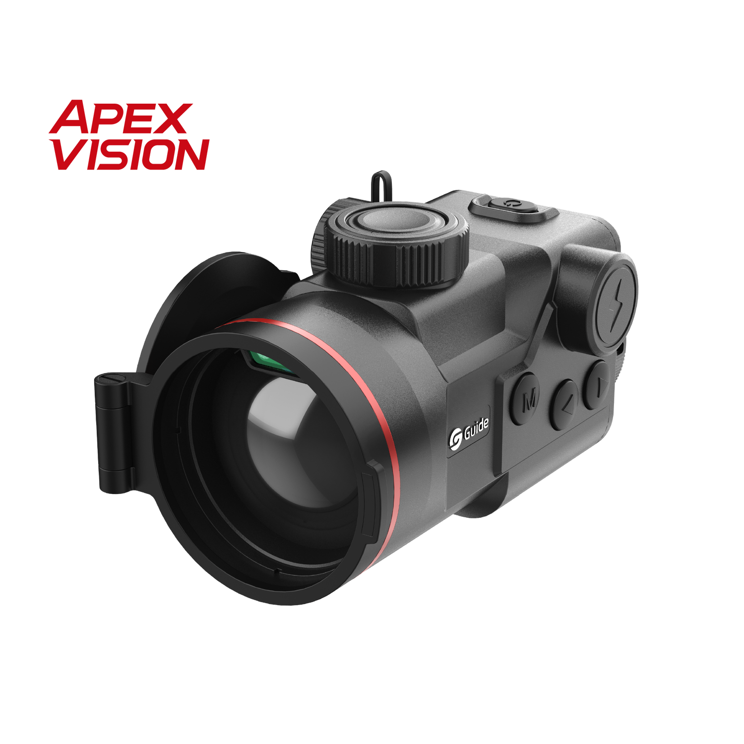 GUIDE TB1260LS APEX Wärmebild-Vorsatzgerät – Frontansicht mit 60-mm-Objektiv und Laser-Entfernungsmesser