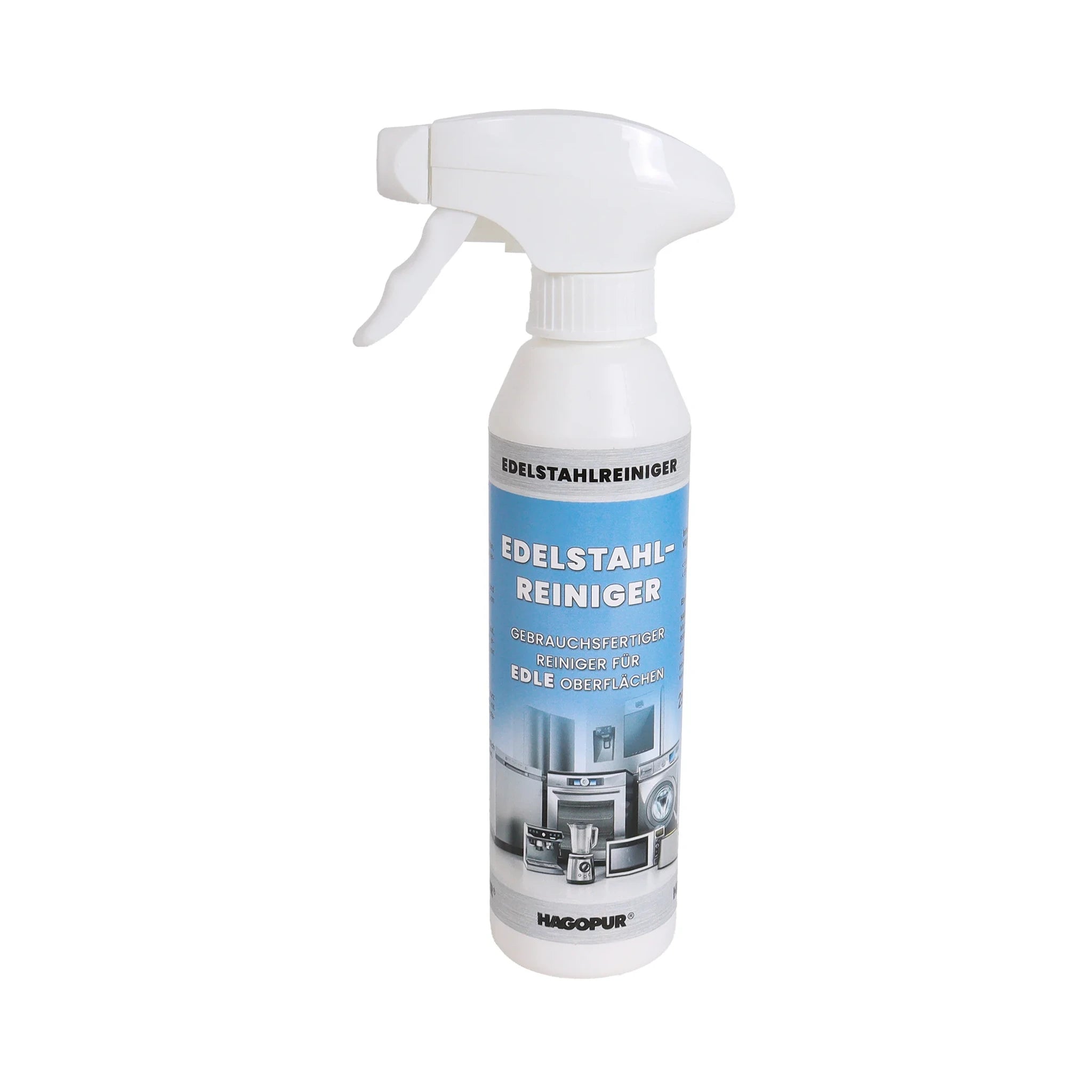 HAGOPUR Edelstahlreiniger 250 ml in Sprühflasche, Vorderansicht
