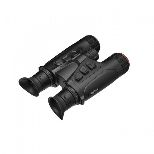 Schwarzes Hikmicro Habrok HQ35LN Fernglas mit ergonomischem Design, gummiertem Griff, zwei großen Okularen und mehreren.