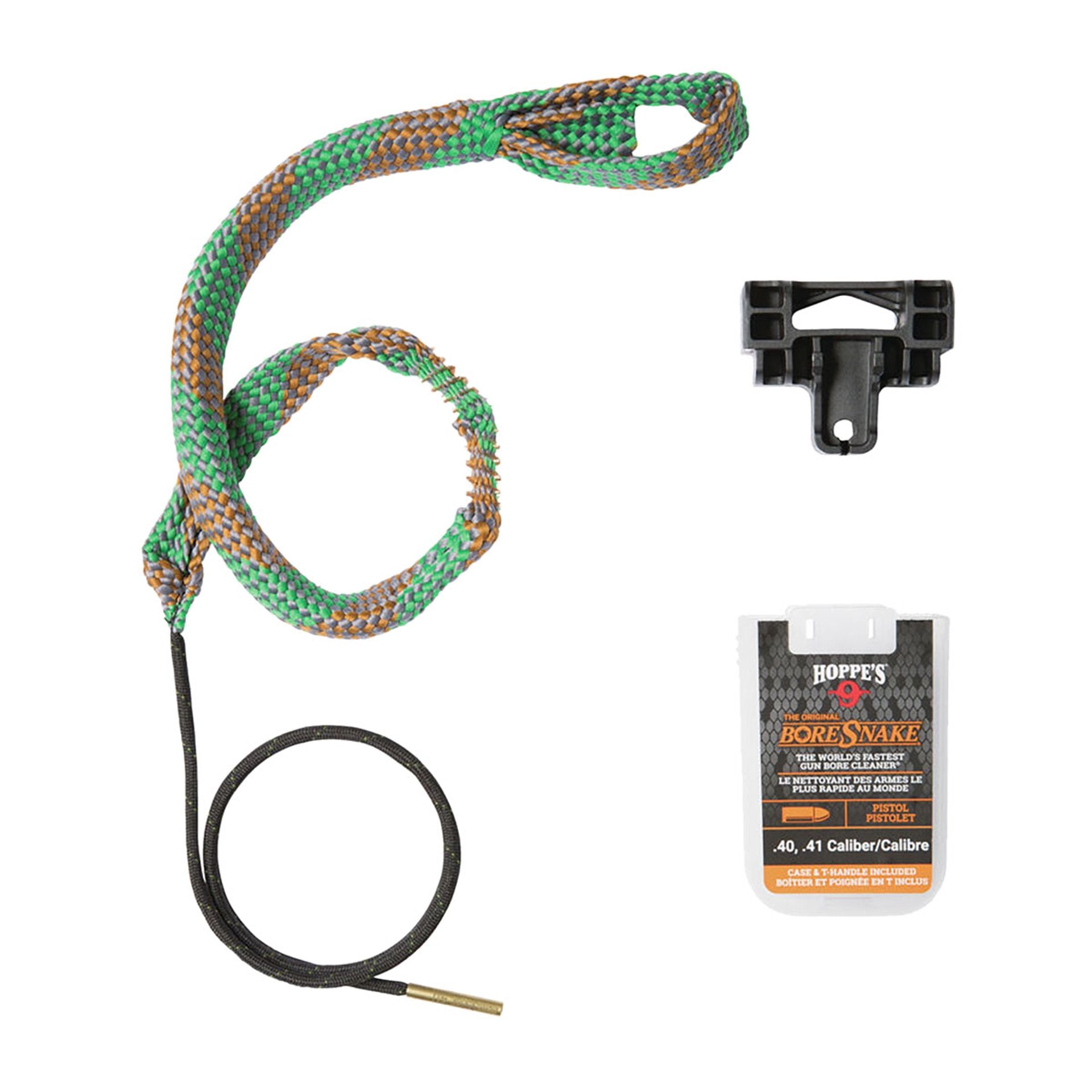 Hoppe's BoreSnake Den 24003D .40/.41 Pistole mit Reinigungsschnur, Den-Box und T-Griff