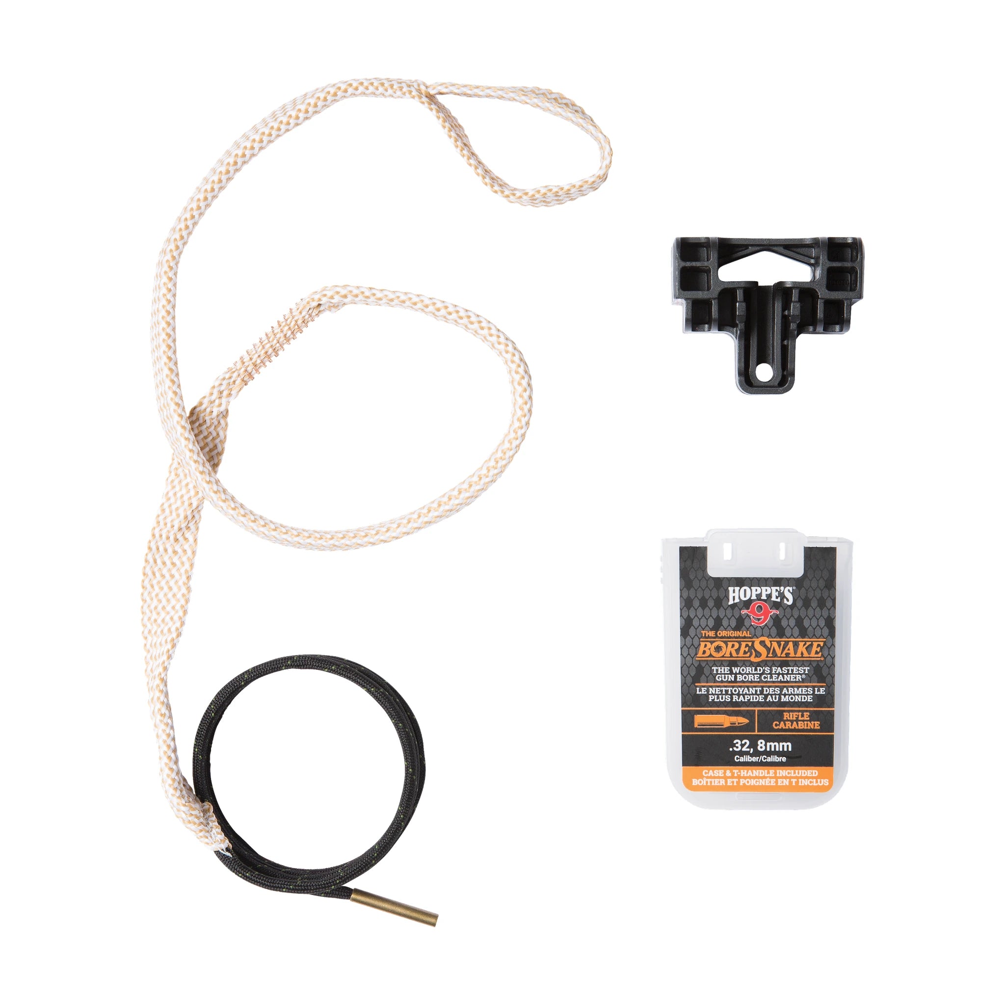 Hoppe’s BoreSnake Original Den .32 und 8 mm für Gewehre mit Reinigungsschnur, Griff und Box