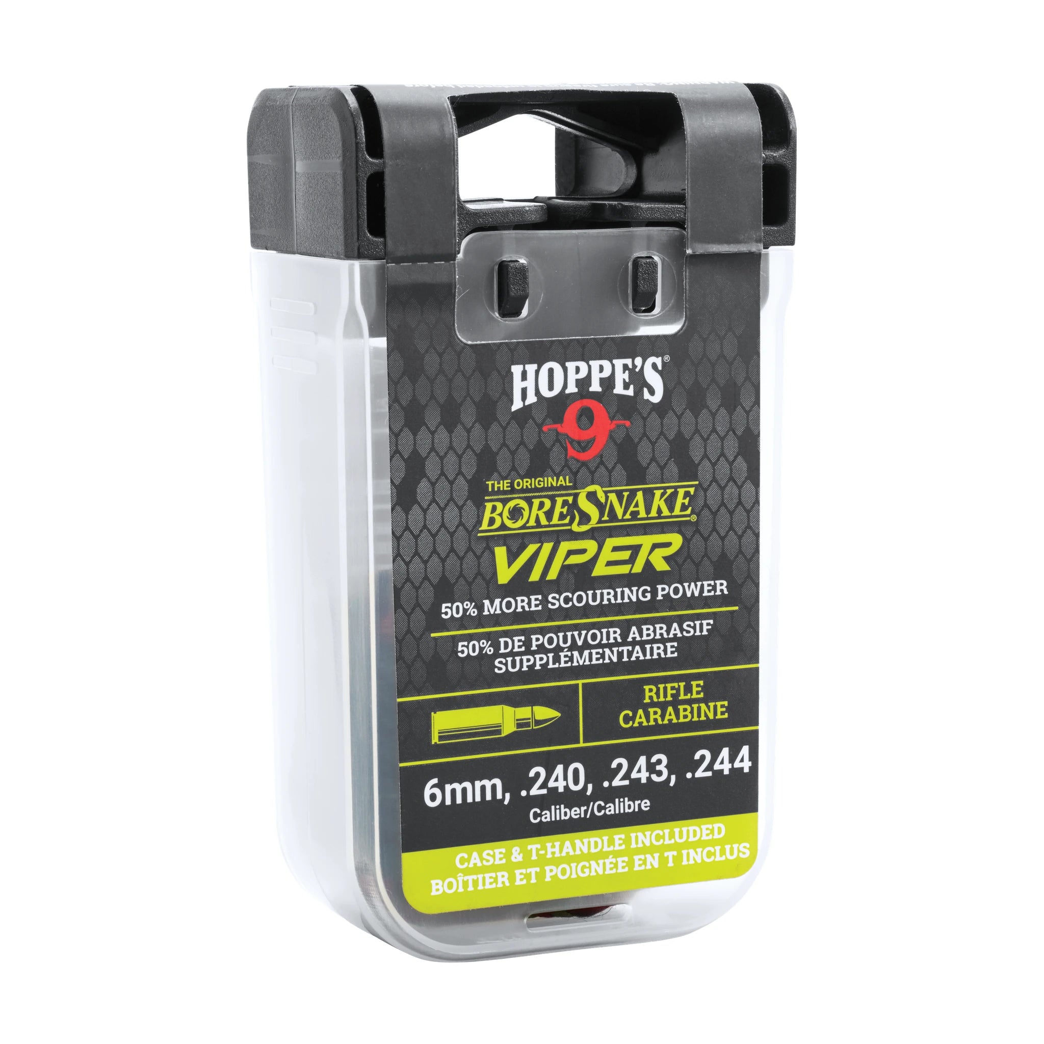 Hoppe’s BoreSnake Viper Den für Gewehre in 6 mm, .240, .243 und .244 in der Verpackung mit Box und T-Griff