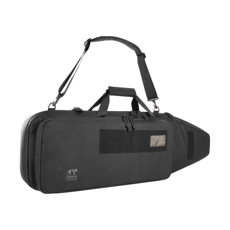 Schwarze Tasmanian Tiger DBL Weapon Bag MRW, doppellagige Gewehrtasche aus robustem Cordura mit verstellbarem Schultergurt.
